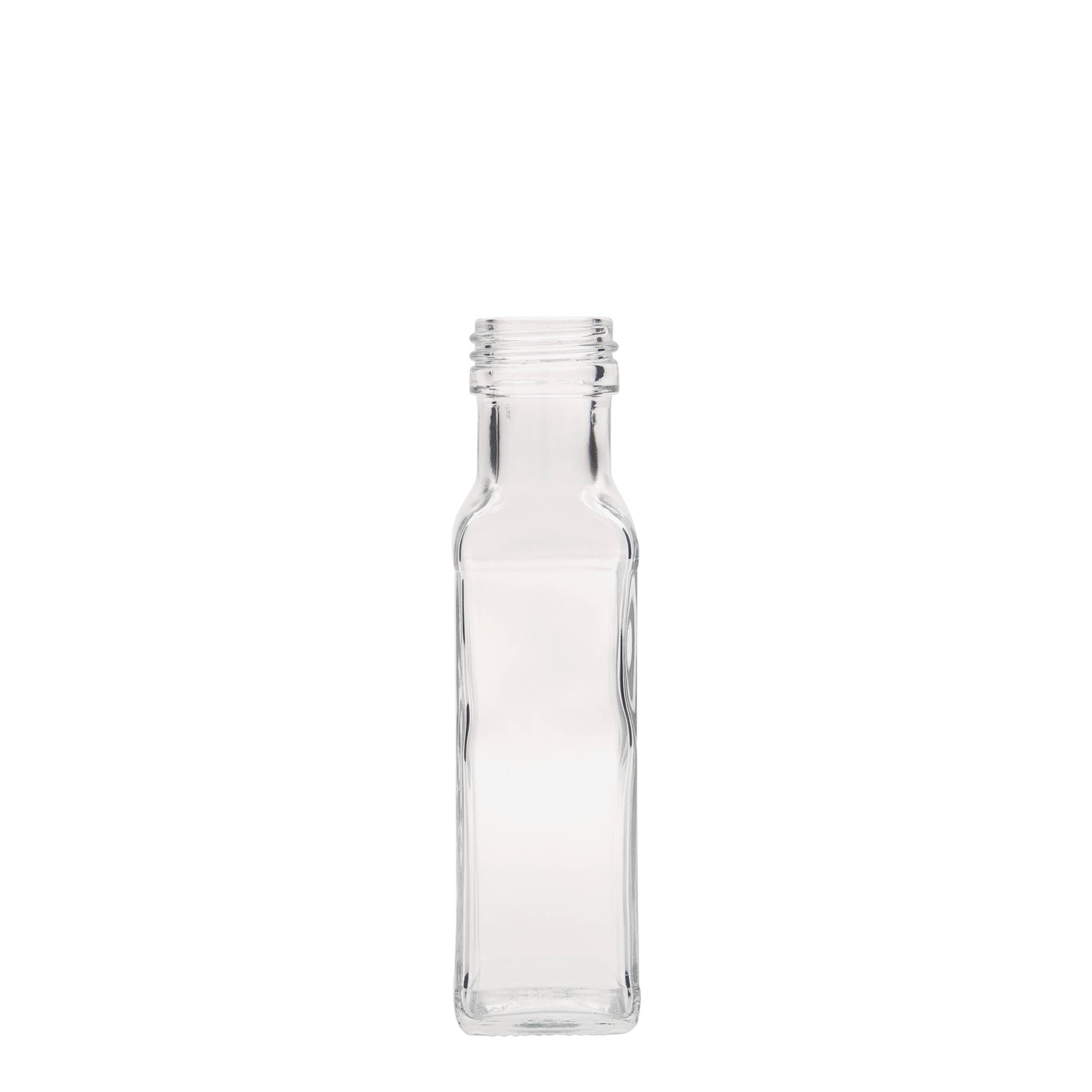 100 ml glazen fles 'Marasca', vierkant, monding: PP 31,5 100 ml glazen fles 'Marasca', vierkant, monding: PP 31,5