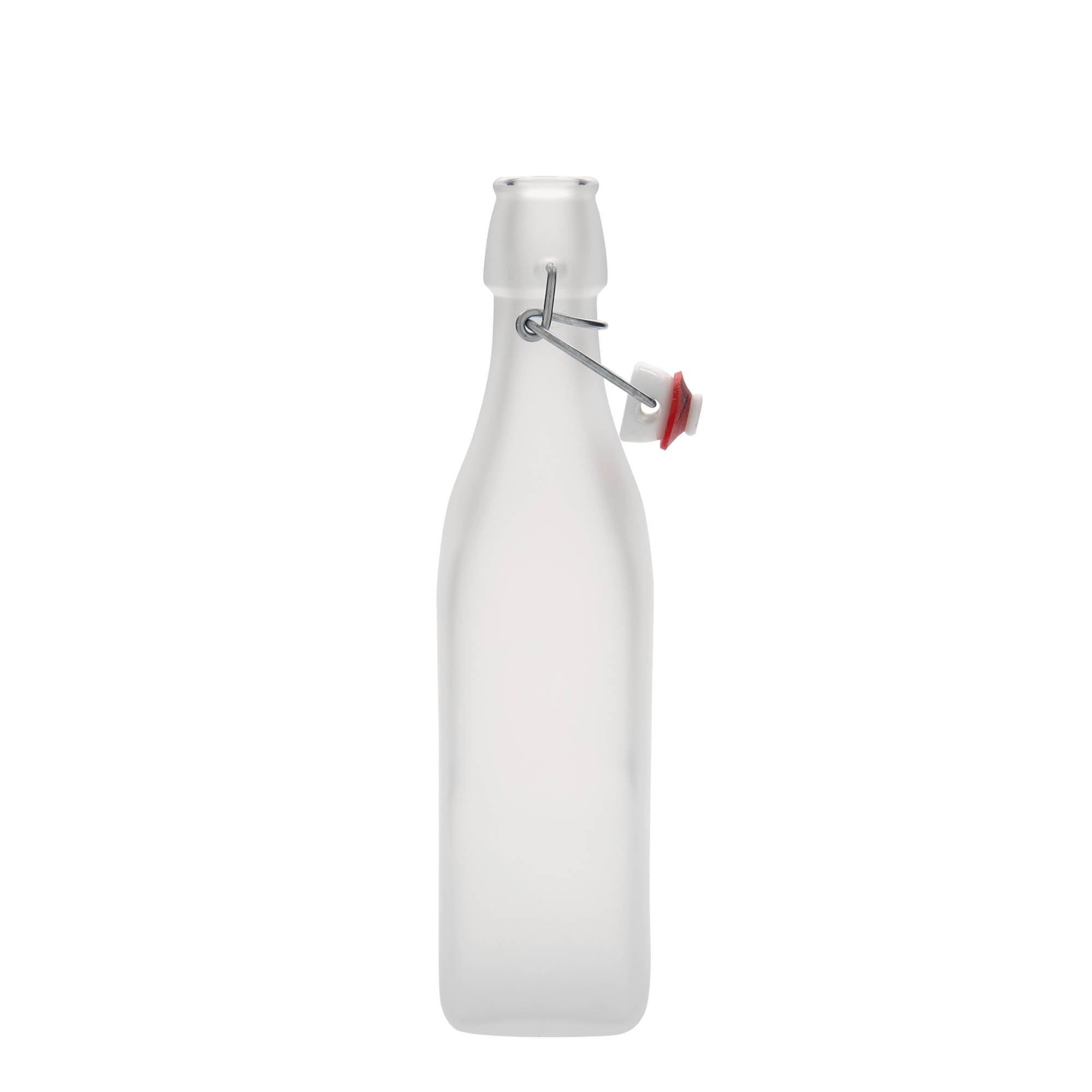 500 ml glazen fles 'Swing, vierkant, wit, opening: beugelstop'
