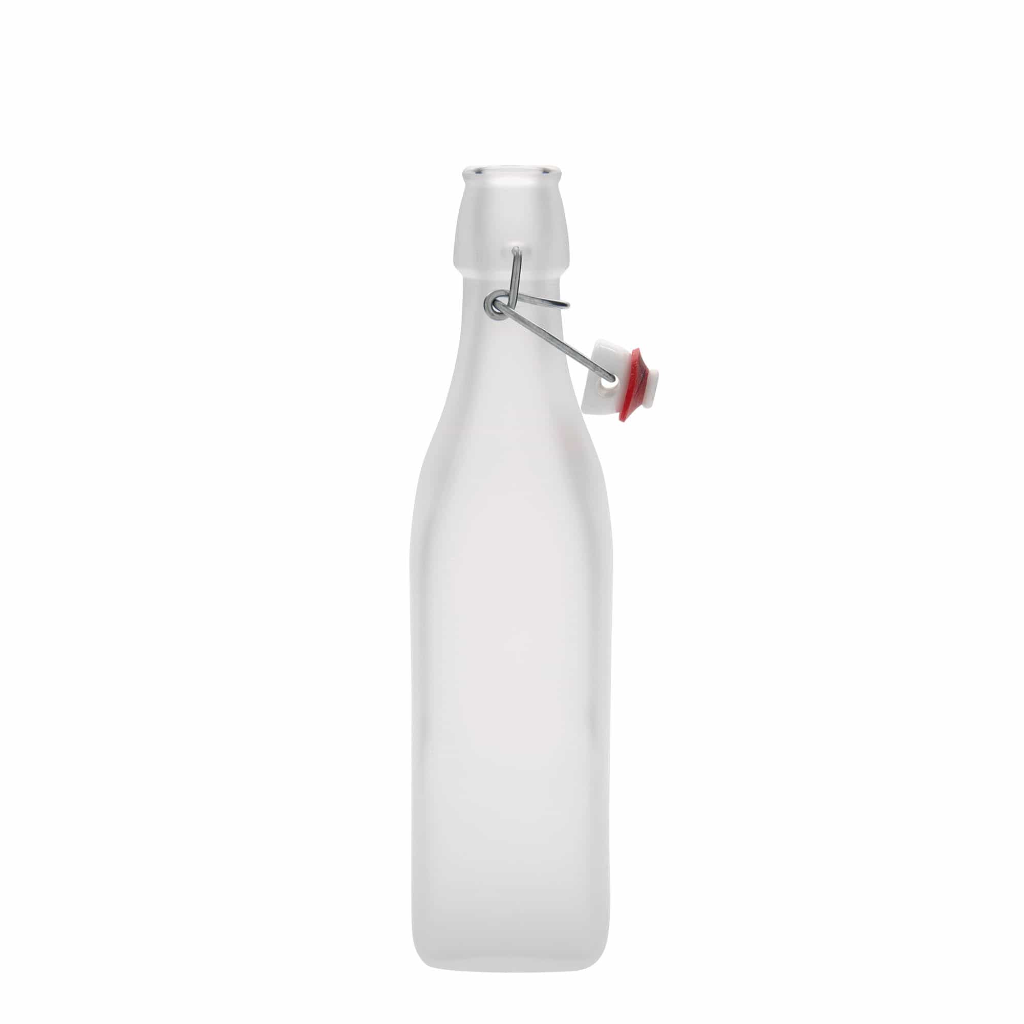 500 ml glazen fles 'Swing, vierkant, wit, opening: beugelstop'