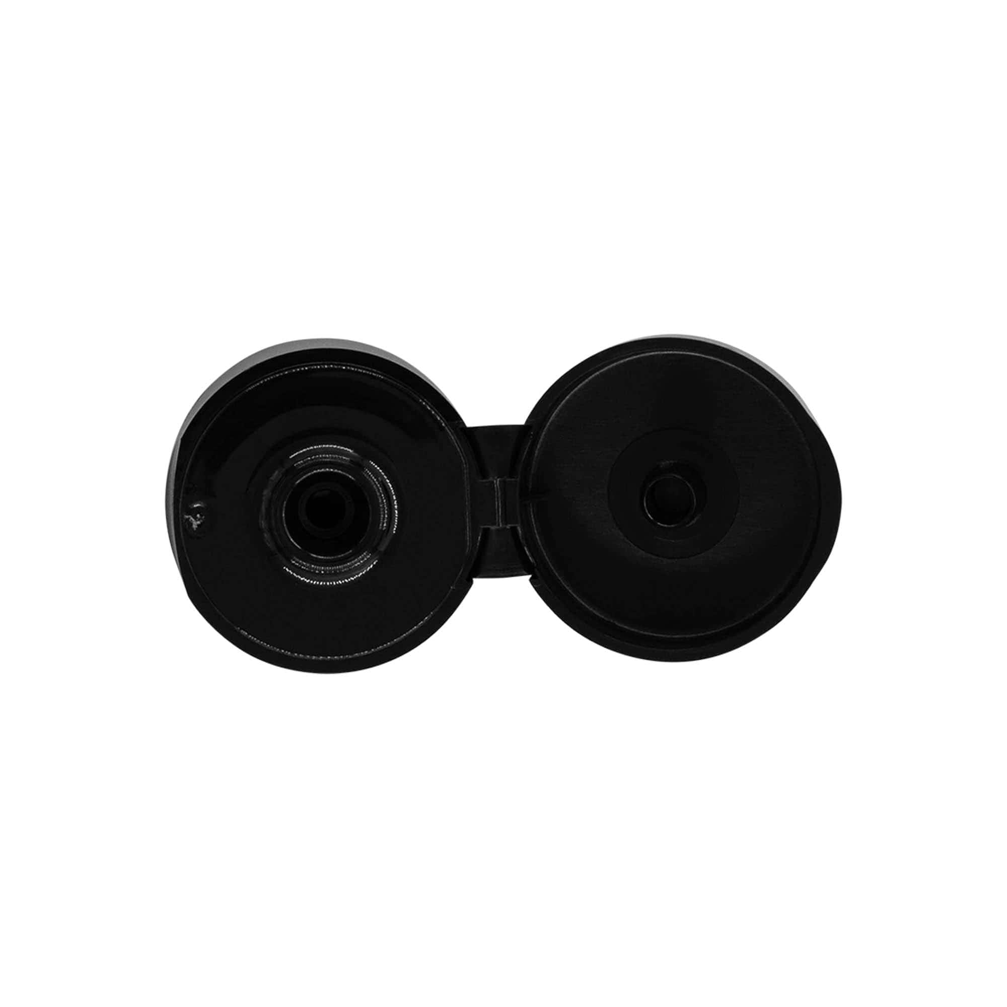 Schroefdop klapscharnier, PP-kunststof, zwart, voor opening: 24/410