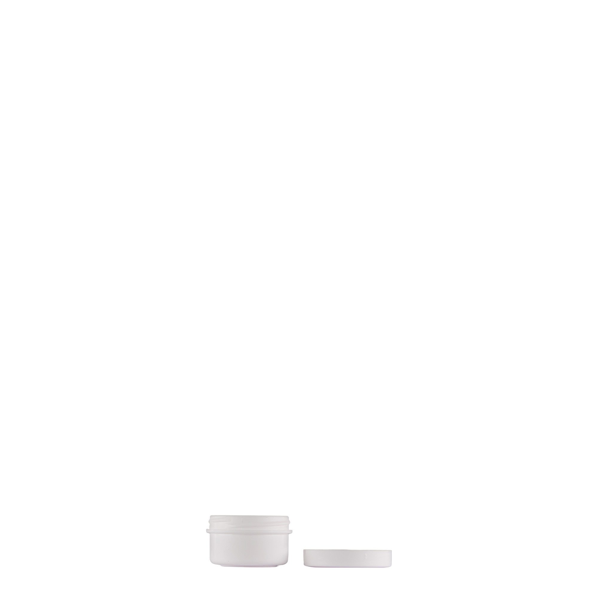 6 ml kunststofpotje 'White Line', PP, wit, opening: schroefdop 6 ml kunststofpotje 'White Line', PP, wit, opening: schroefdop