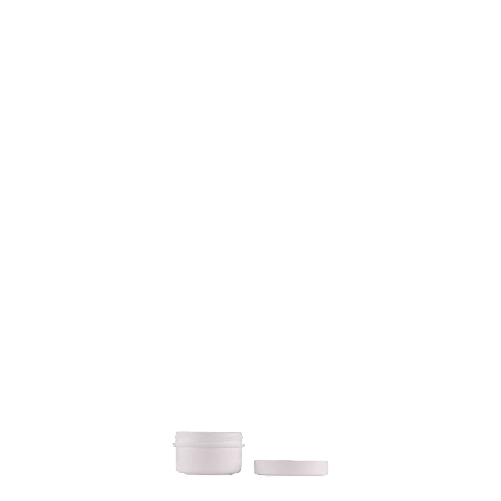 6 ml kunststofpotje 'White Line', PP, wit, opening: schroefdop