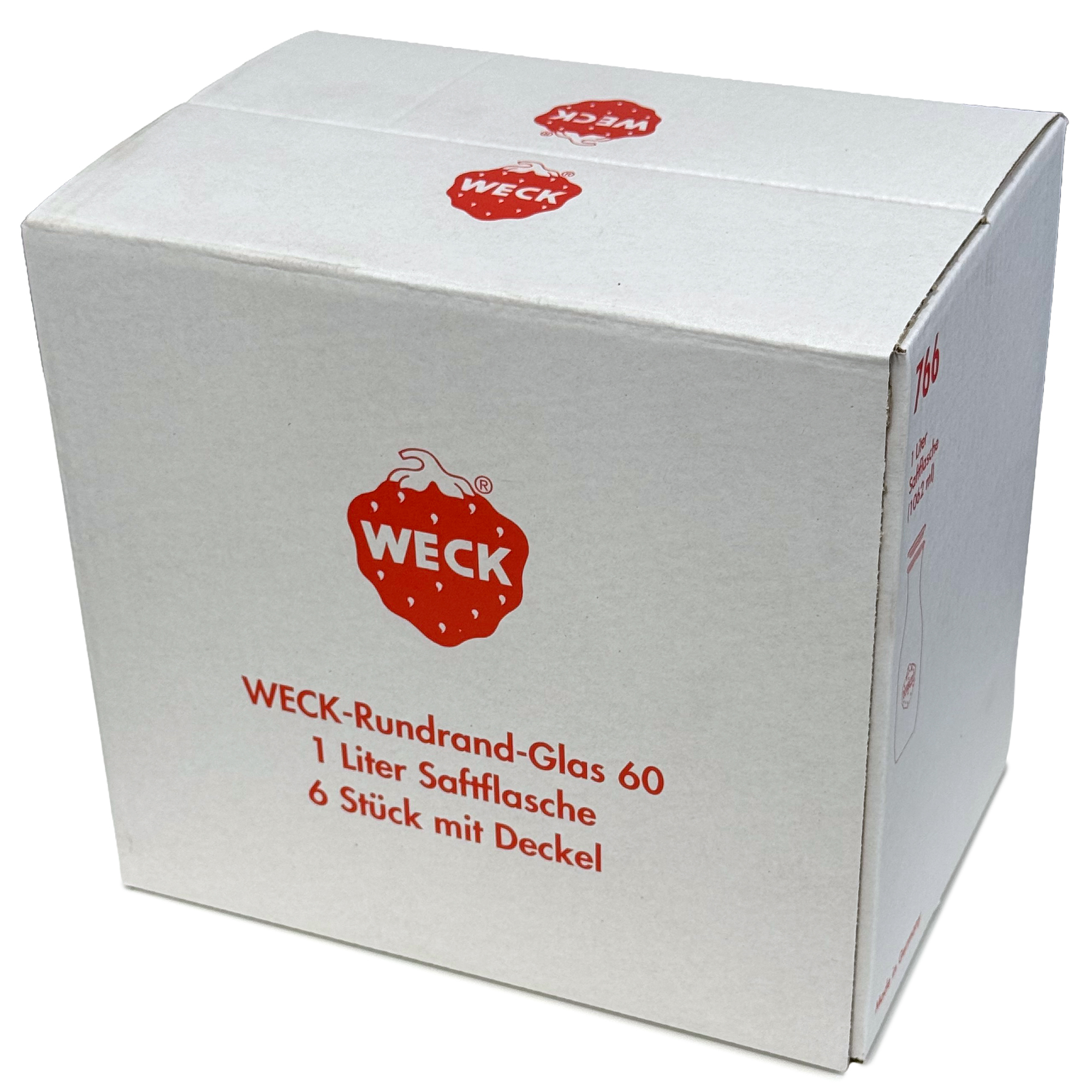 6x 1000 ml WECK-sapfles met glazen deksel RR 60