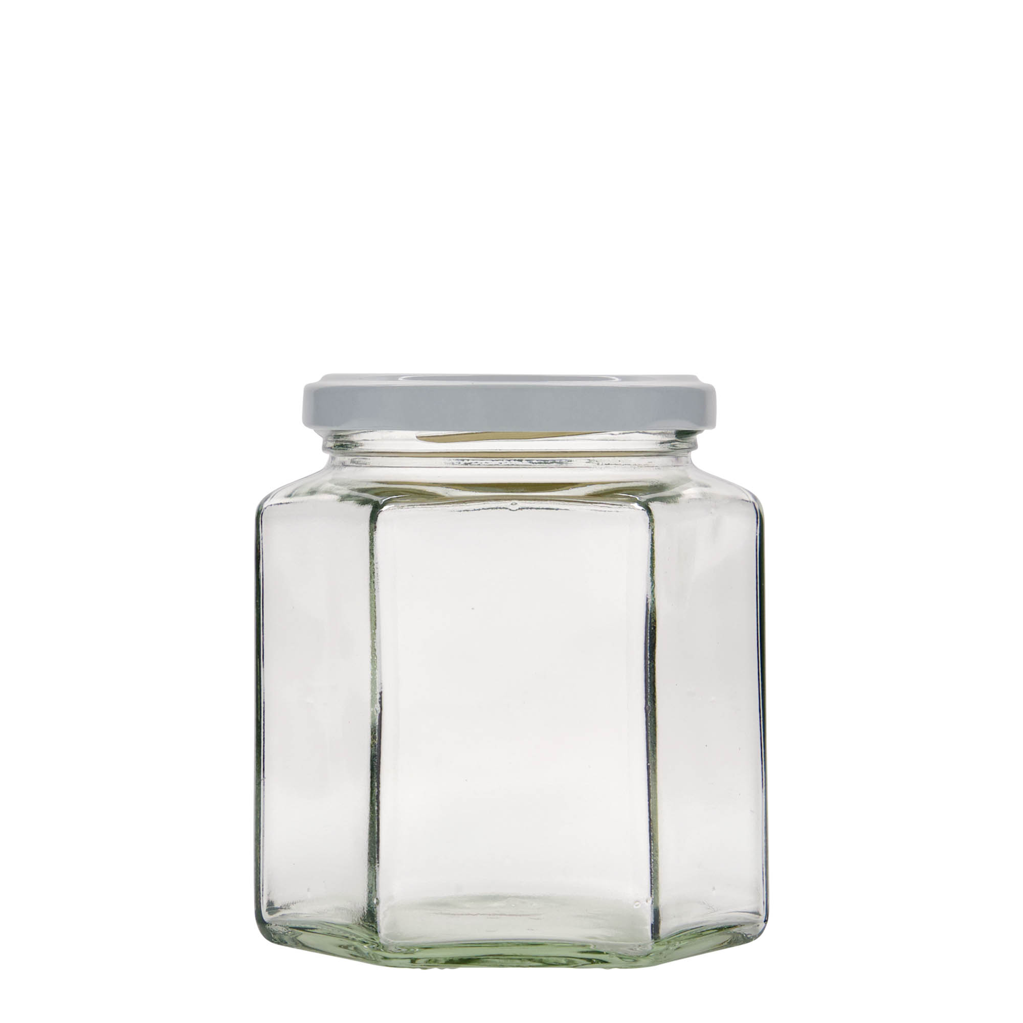 390 ml zeskantglas, opening: twist-off (TO 70) 390 ml zeskantglas, opening: twist-off (TO 70)