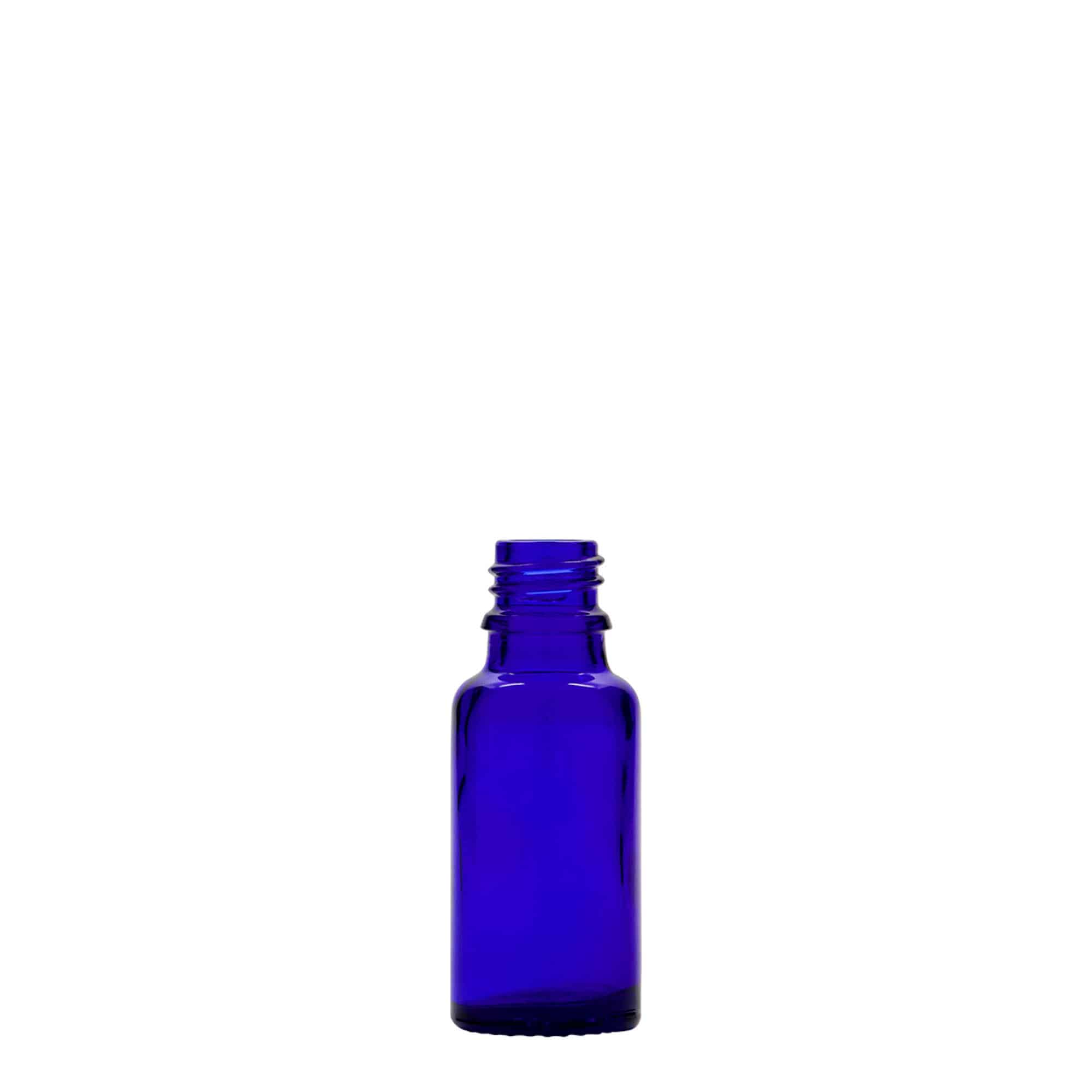 20 ml medicijnflesje, glas, koningsblauw, opening: DIN 18