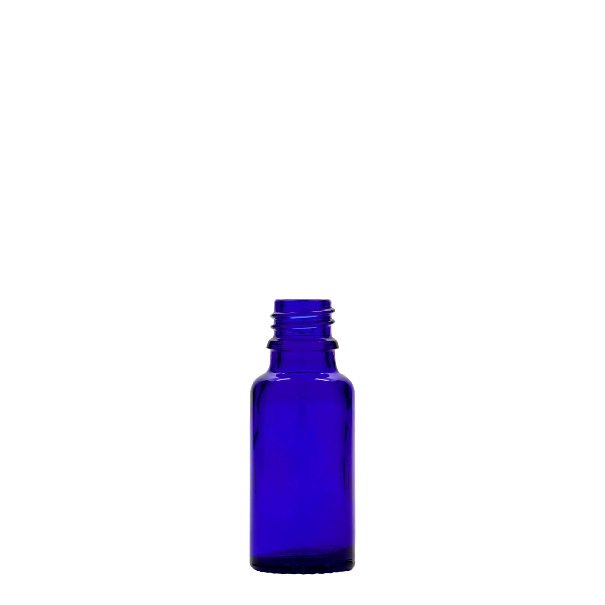20 ml medicijnflesje, glas, koningsblauw, opening: DIN 18
