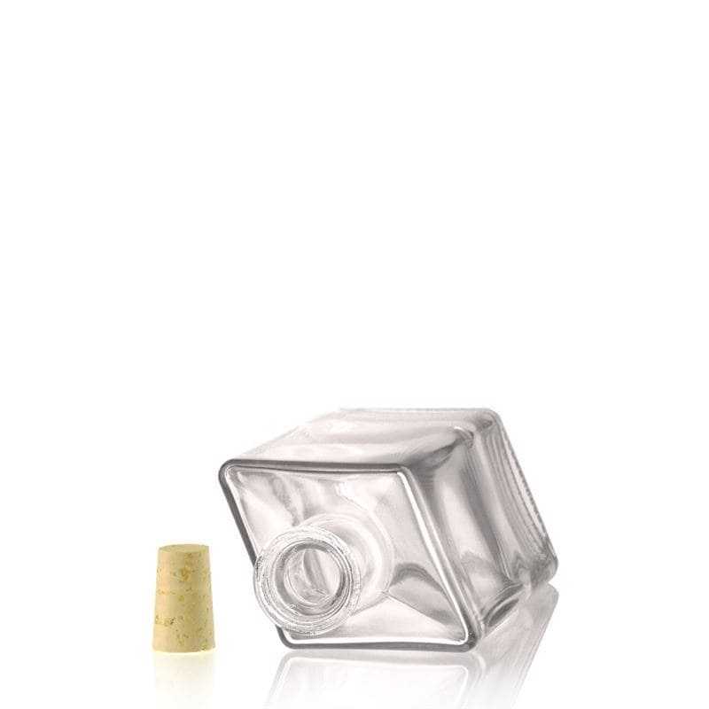 500 ml glazen fles 'Riva', ruitvormig, opening: kurk 500 ml glazen fles 'Riva', ruitvormig, opening: kurk