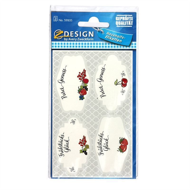 Zweckform etiketten 'Ontbijt', papier, meerkleurig Zweckform etiketten 'Ontbijt', papier, meerkleurig