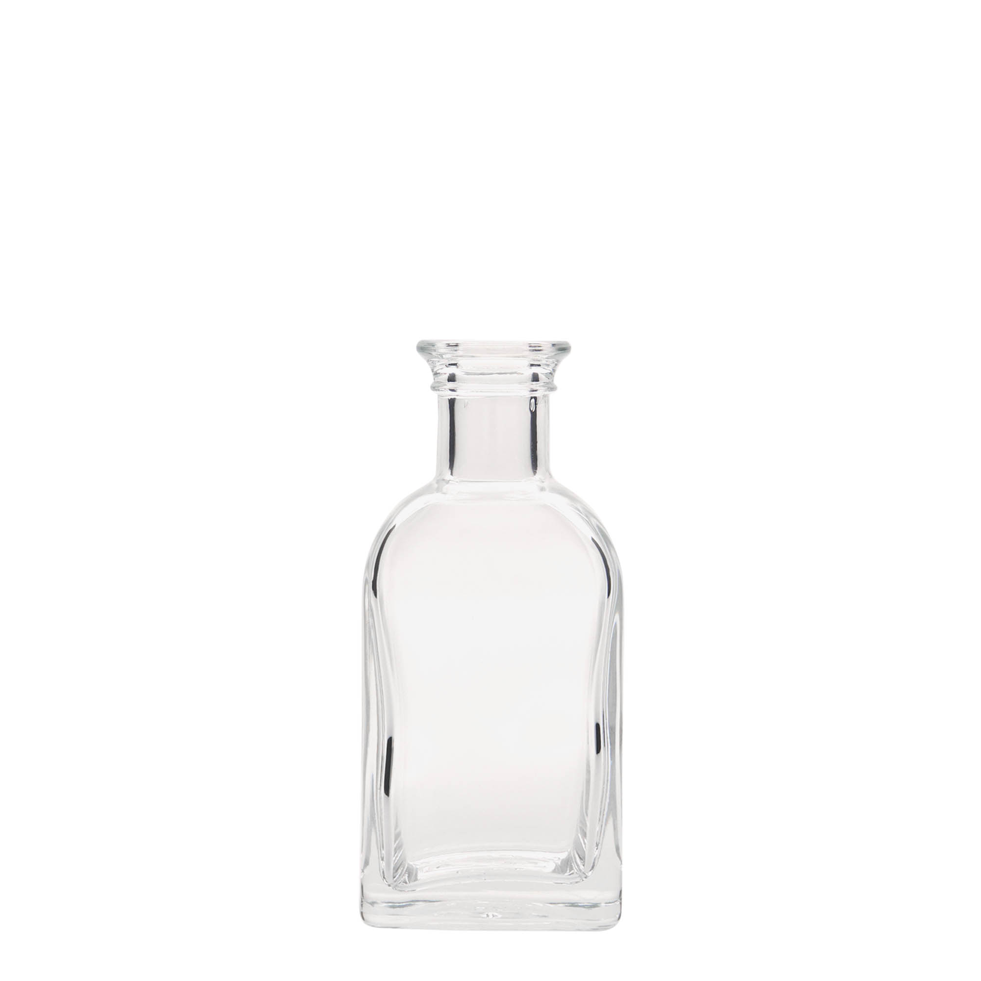 100 ml glazen fles Apotheker Carré, vierkant, opening: kurk 100 ml glazen fles Apotheker Carré, vierkant, opening: kurk