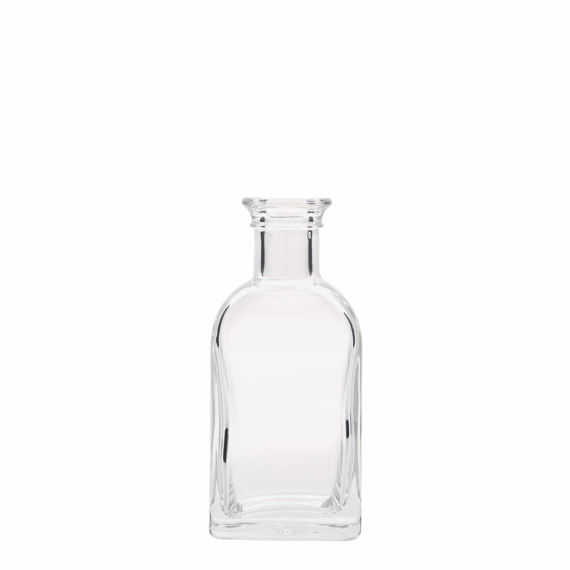 100 ml glazen fles Apotheker Carré, vierkant, opening: kurk