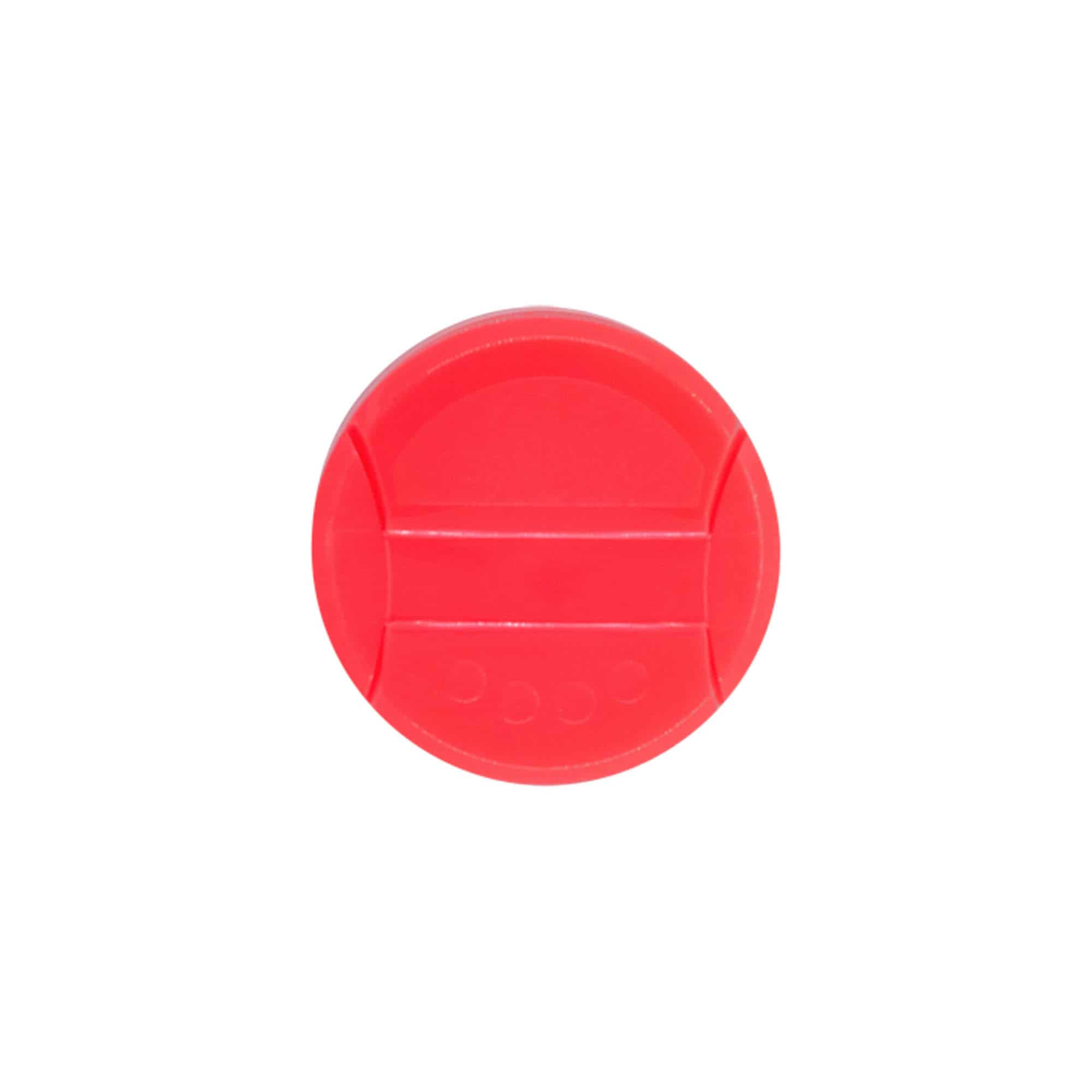 Sluiting kruidenpotje strooier, PP-kunststof, rood, voor monding: 38/400