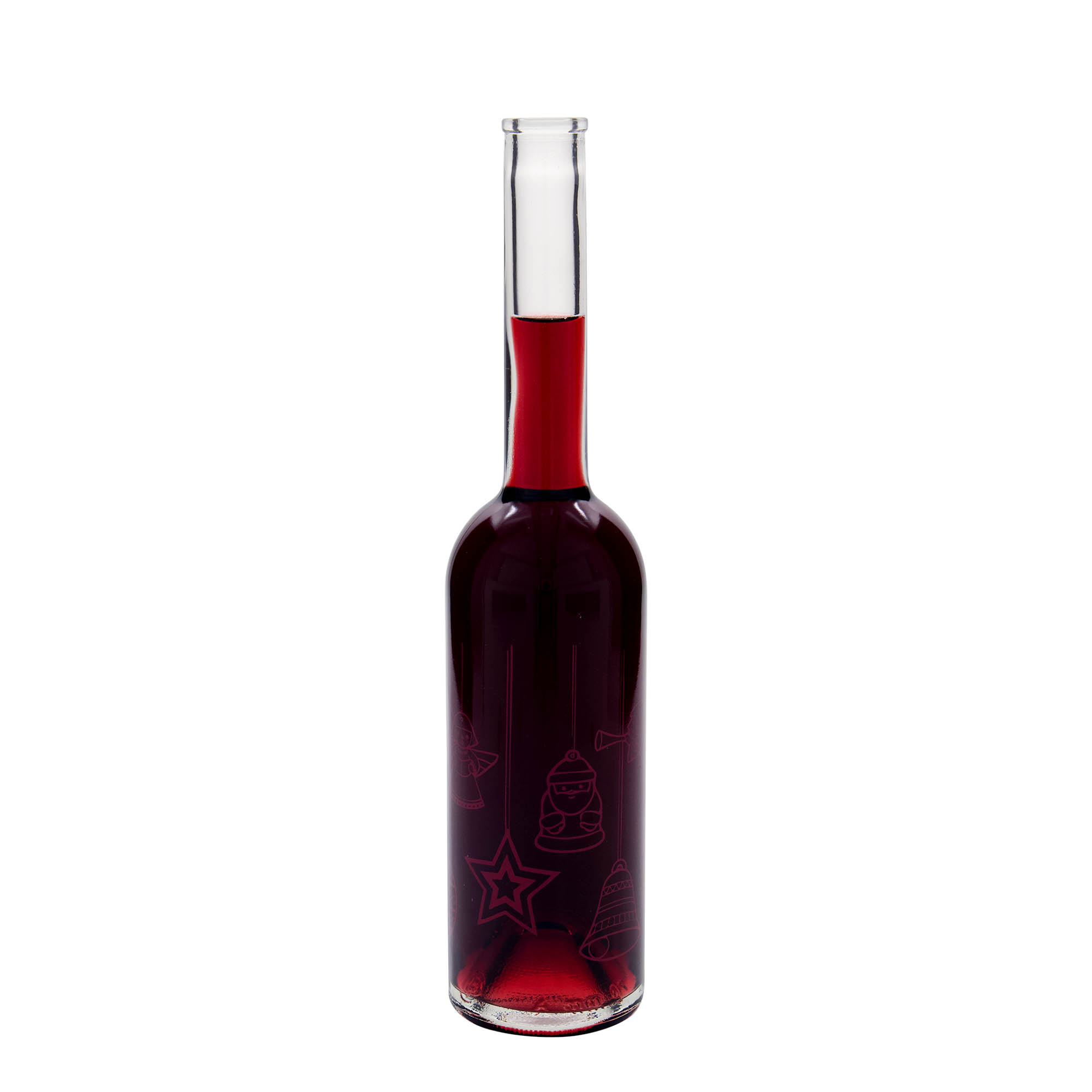 500 ml glazen fles 'Opera', motief: sterren, opening: kurk 500 ml glazen fles 'Opera', motief: sterren, opening: kurk