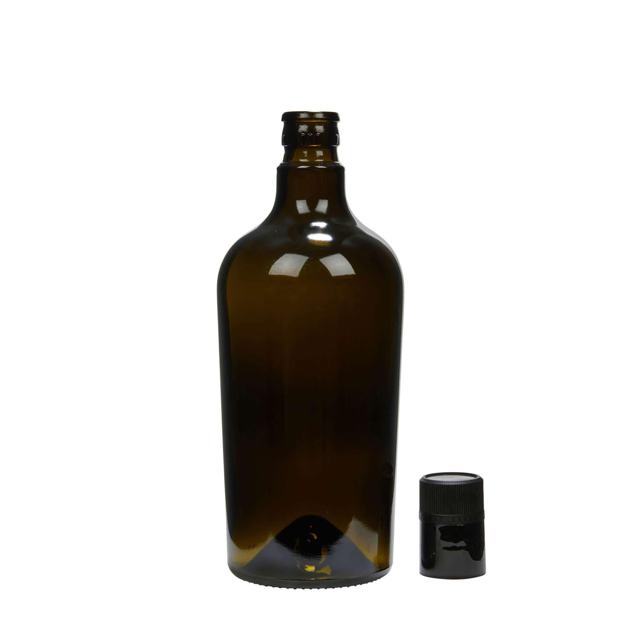 750 ml azijn-/olieflacon 'Oleum', glas, antiekgroen, opening: DOP