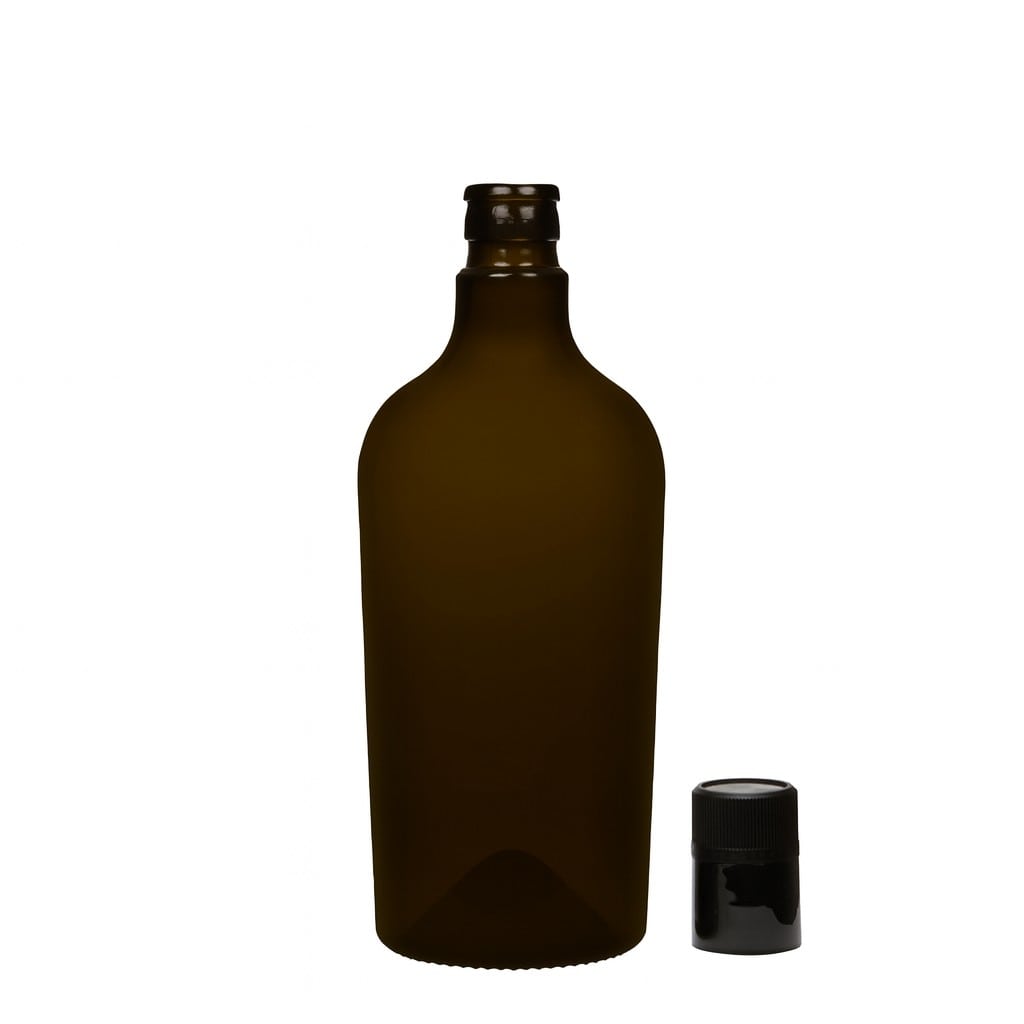 750 ml azijn-/olieflacon 'Oleum', glas, antiekgroen, opening: DOP