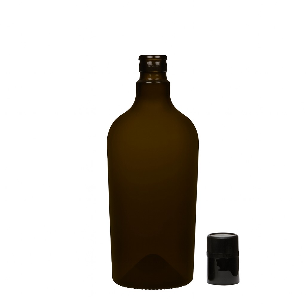 750 ml azijn-/olieflacon 'Oleum', glas, antiekgroen, opening: DOP