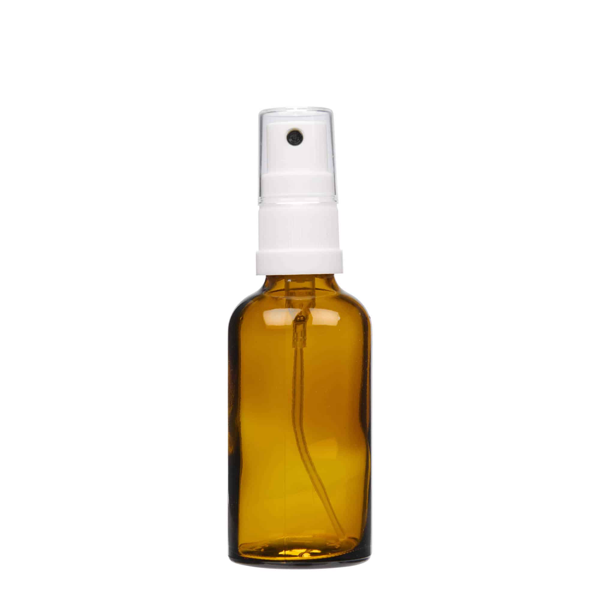 50 ml spuitflesje medicijn, glas, bruin, opening: DIN 18