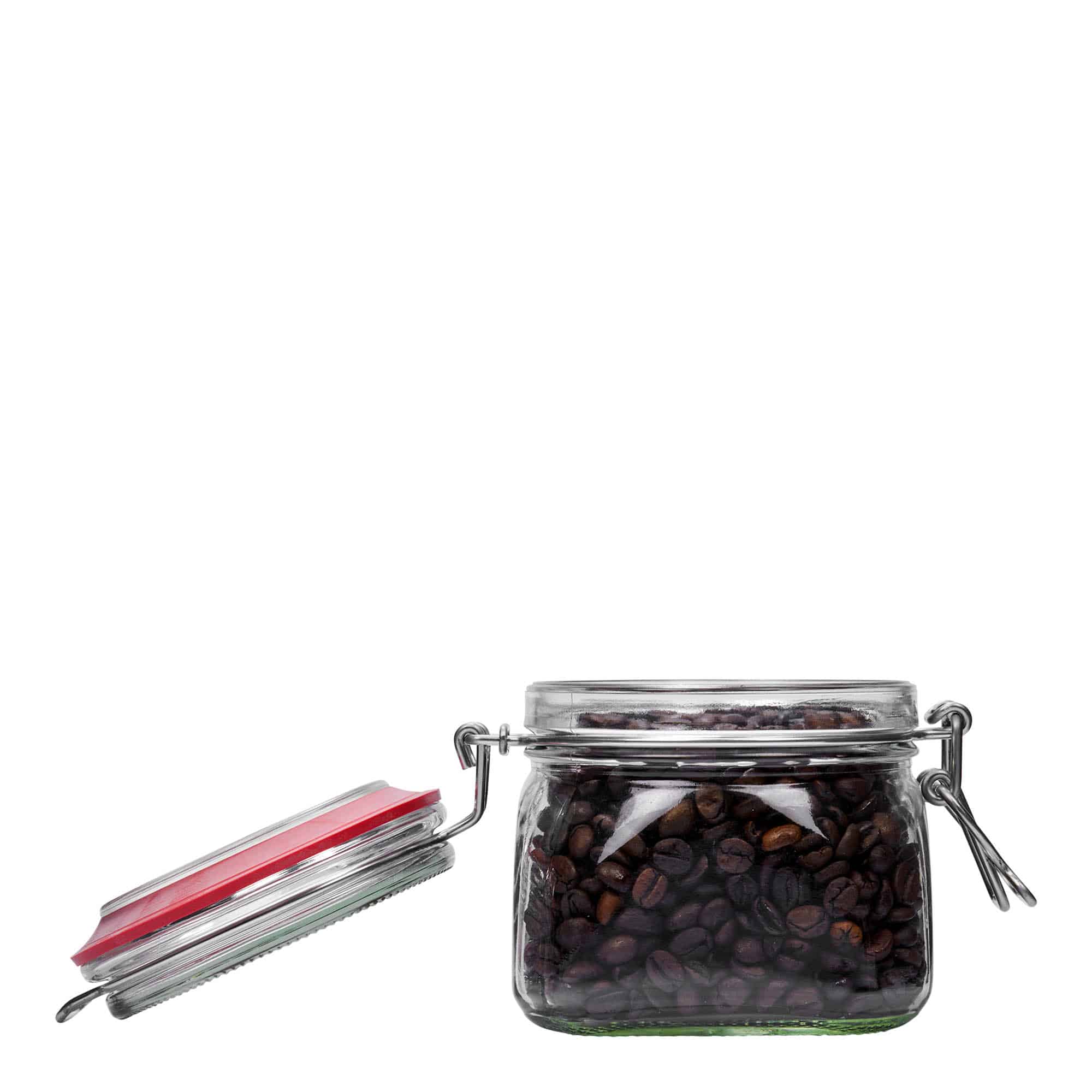 Pot met beugelsluiting, 550 ml, vierkant, monding: beugelsluiting