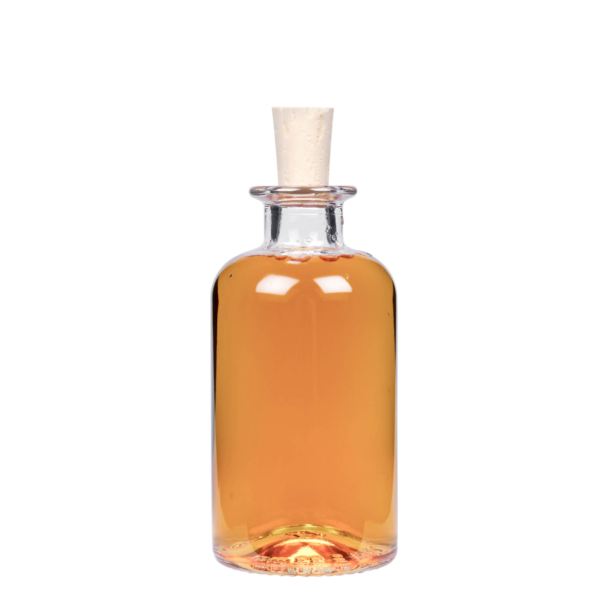 250 ml glazen apothekersfles, opening: kurk 250 ml glazen apothekersfles, opening: kurk