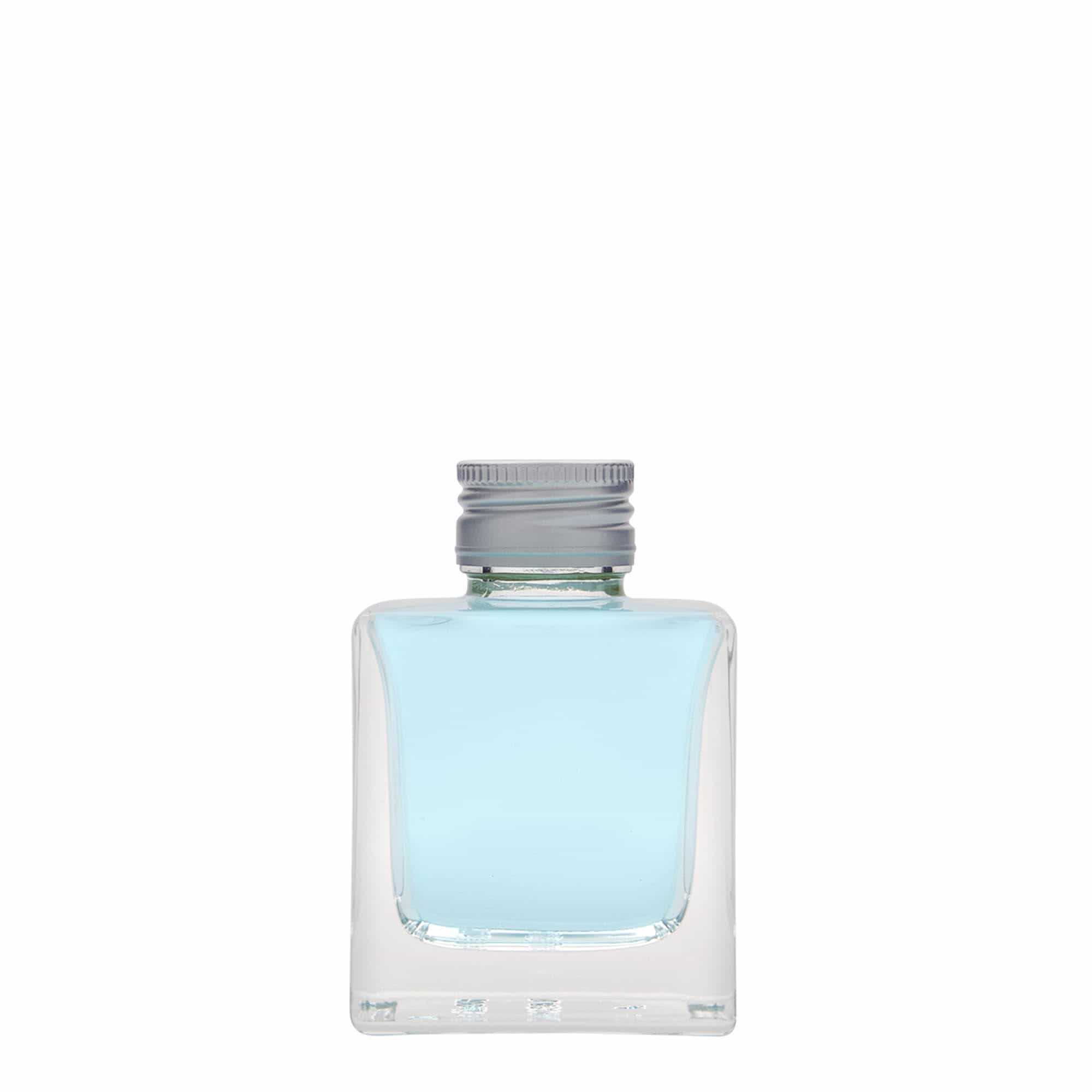 100 ml glazen fles 'Cube', vierkant, hals: PP 28