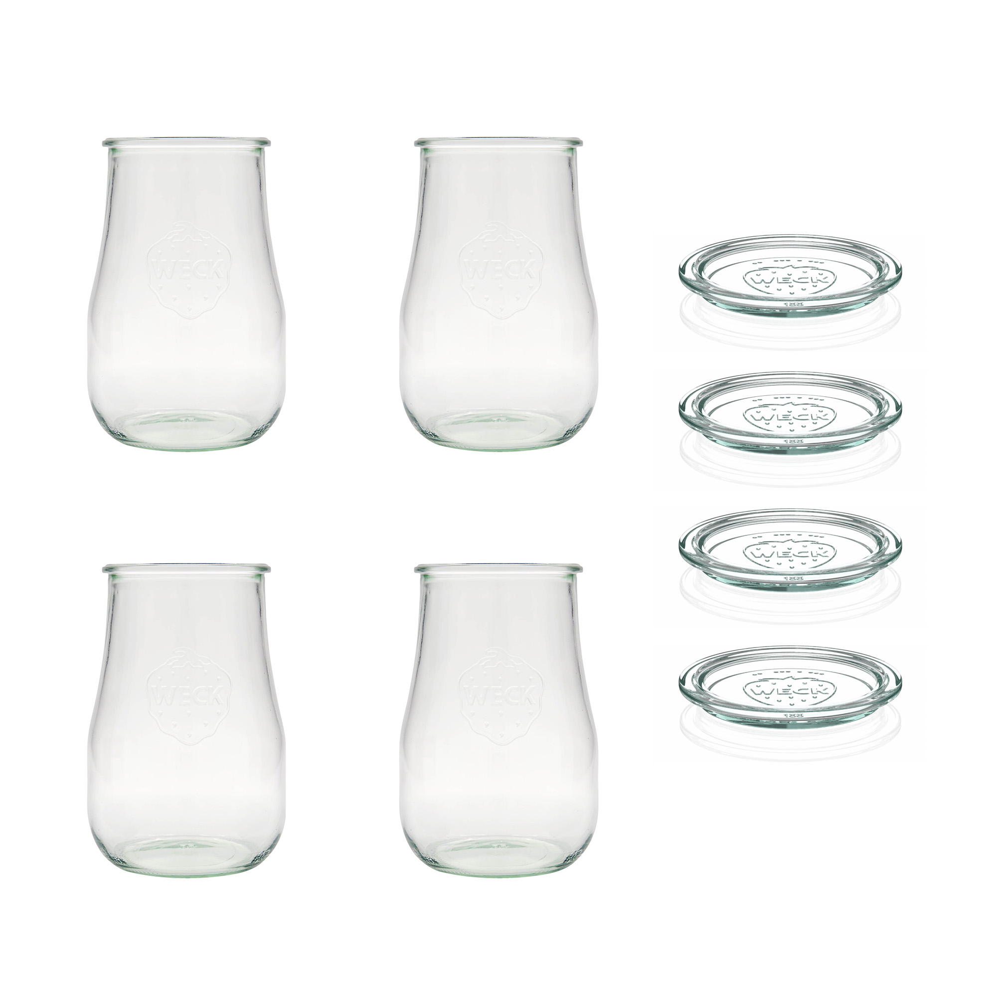 4x 1750 ml WECK-tulpenpot met glazen deksel RR 100