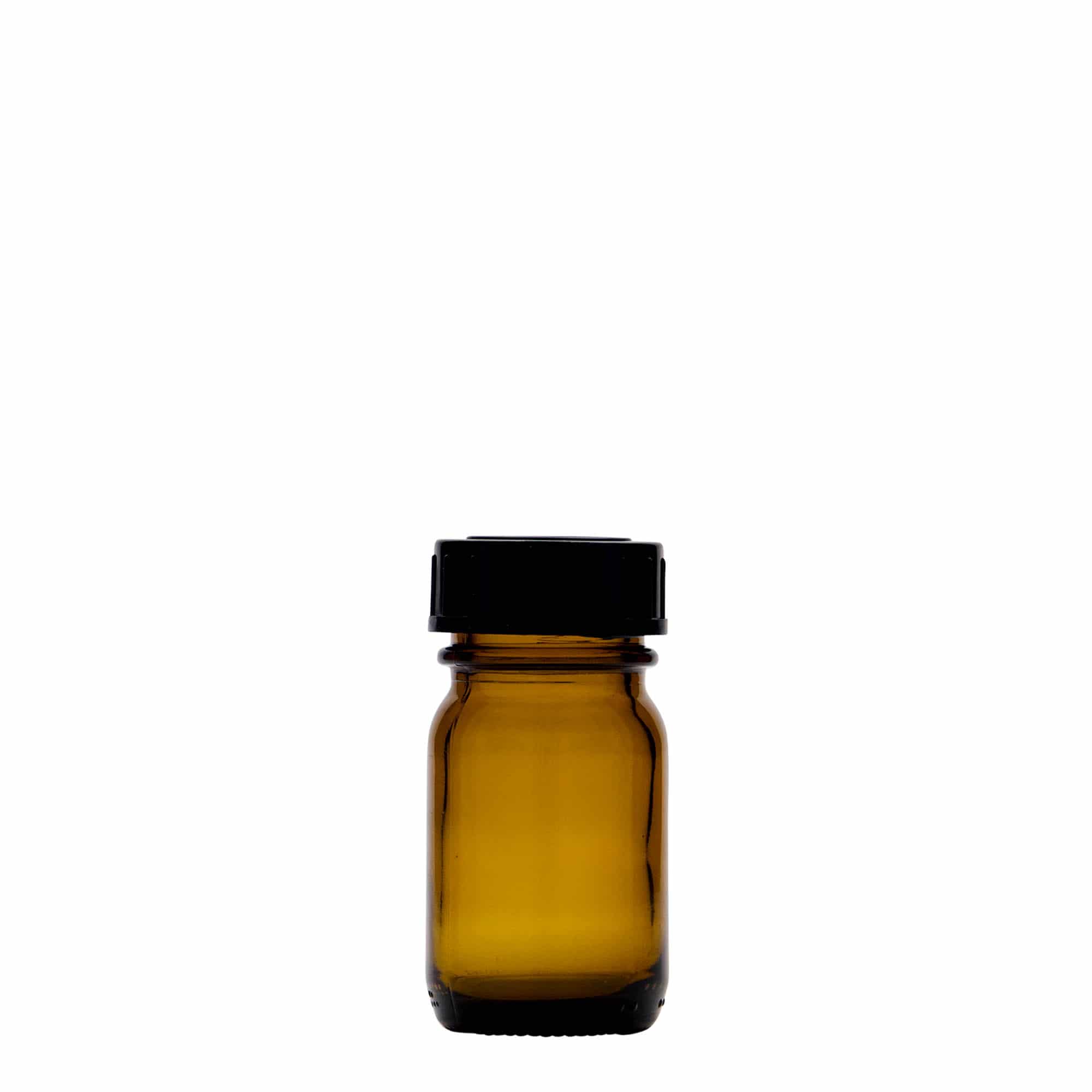 30 ml bredehalsfles, bruin, opening: DIN 32