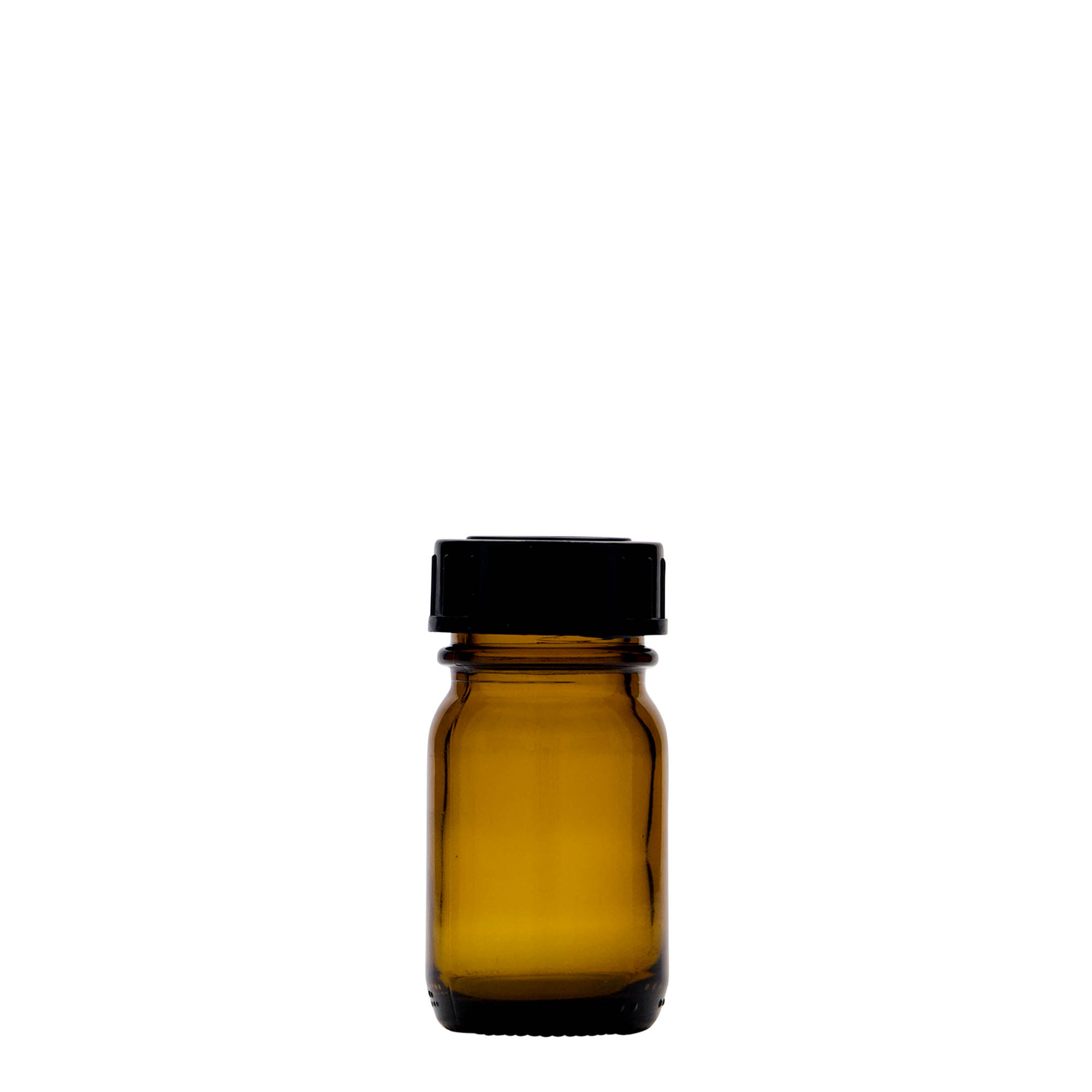 30 ml bredehalsfles, bruin, opening: DIN 32