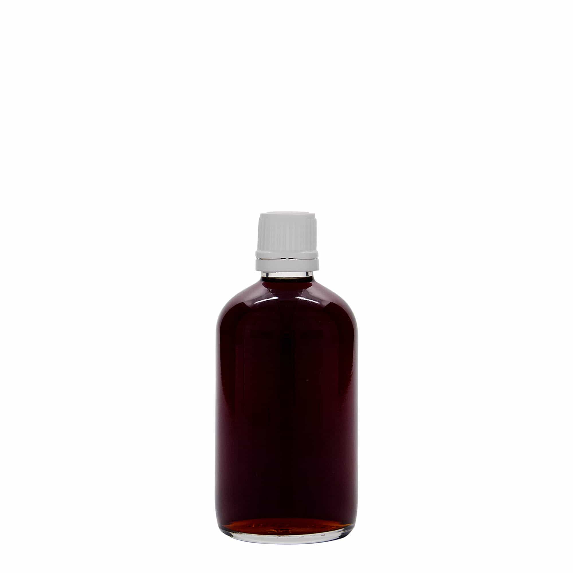 100 ml medicijnfles, glas, opening: DIN 18