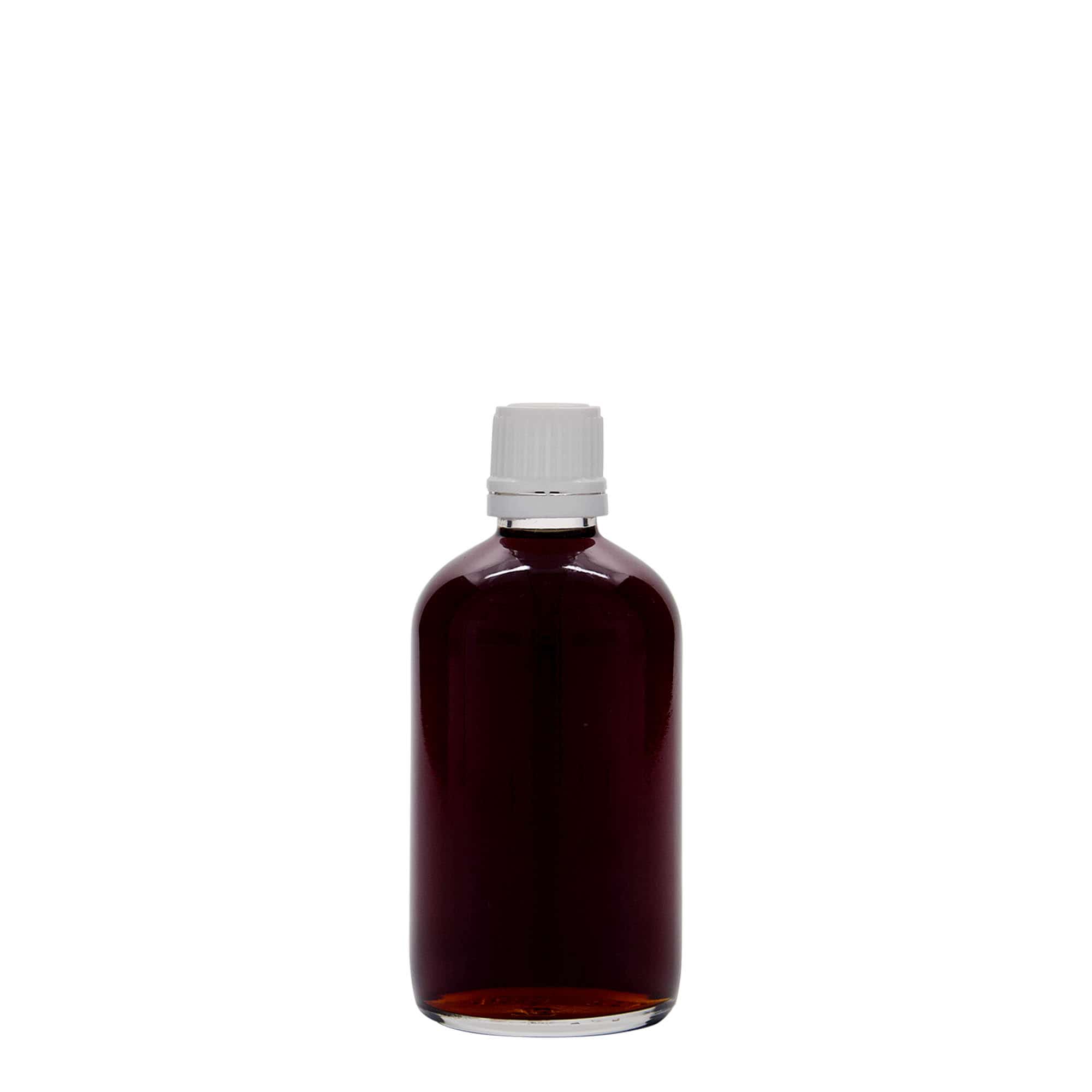 100 ml medicijnfles, glas, opening: DIN 18