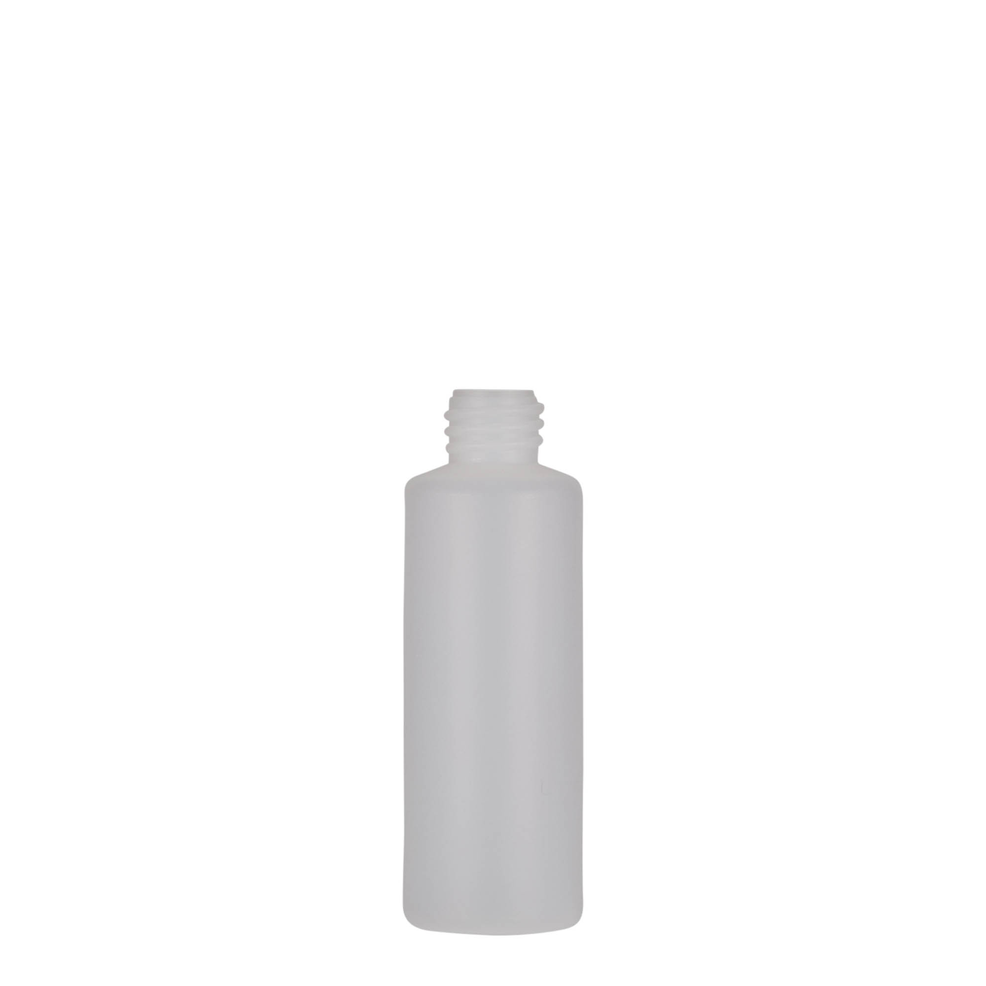 50 ml ronde fles, PE-kunststof, naturel, opening: schroefdop 50 ml ronde fles, PE-kunststof, naturel, opening: schroefdop