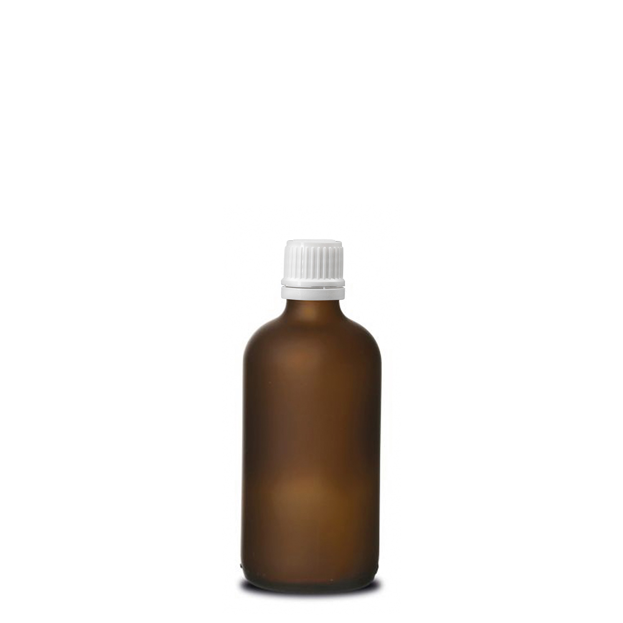 100 ml medicijnfles, glas, bruin mat, opening: DIN 18