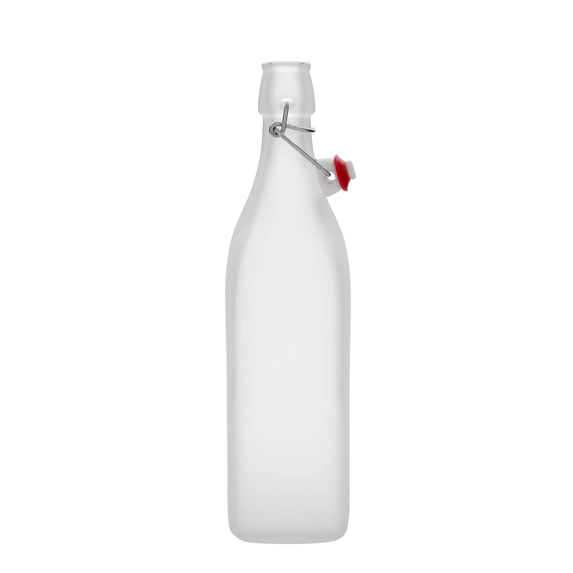 1.000 ml glazen fles 'Swing, vierkant, geëtst, opening: beugelsluiting'