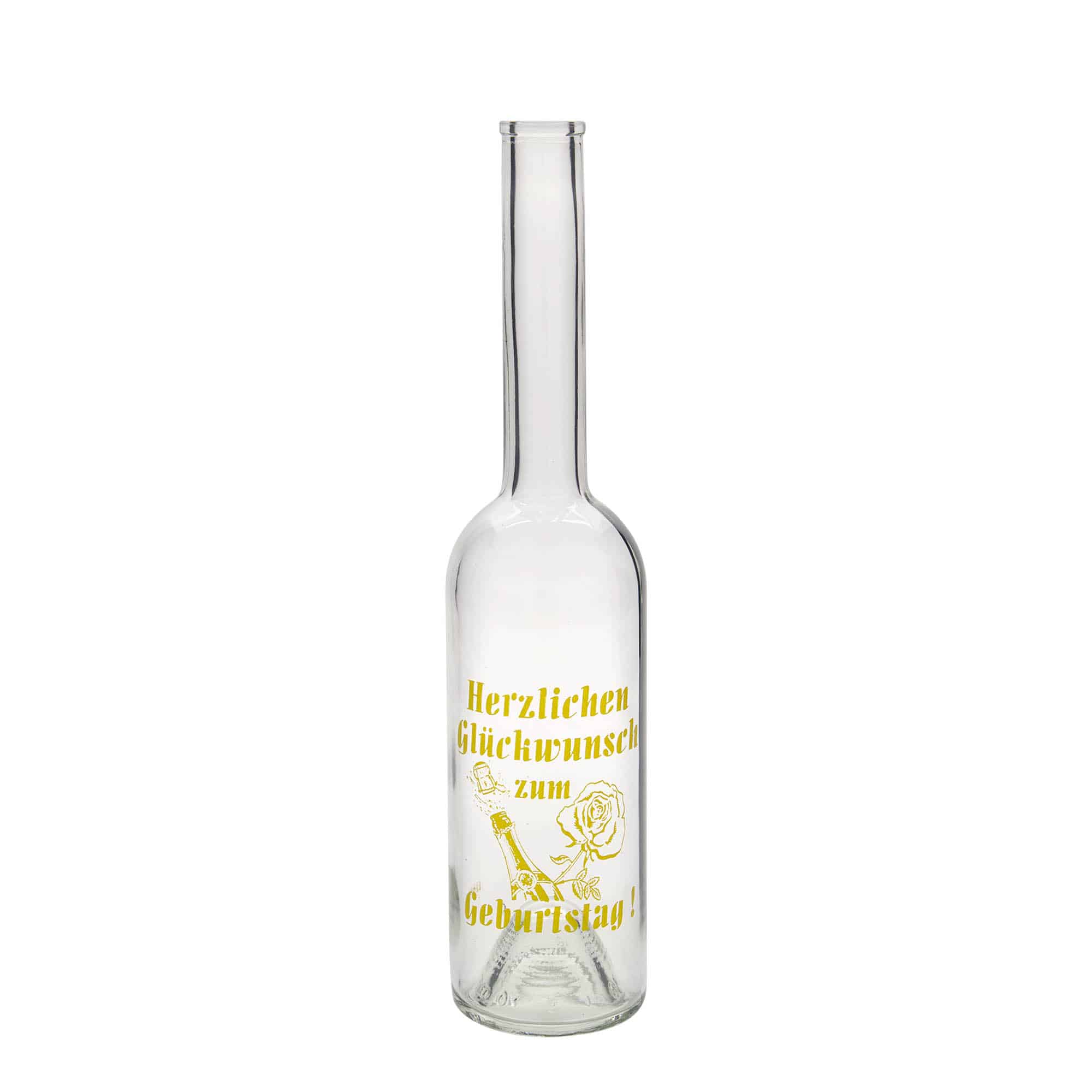 Glazen fles 'Opera', 500 ml, motief: Apple, monding: kurk Glazen fles 'Opera', 500 ml, motief: Apple, monding: kurk