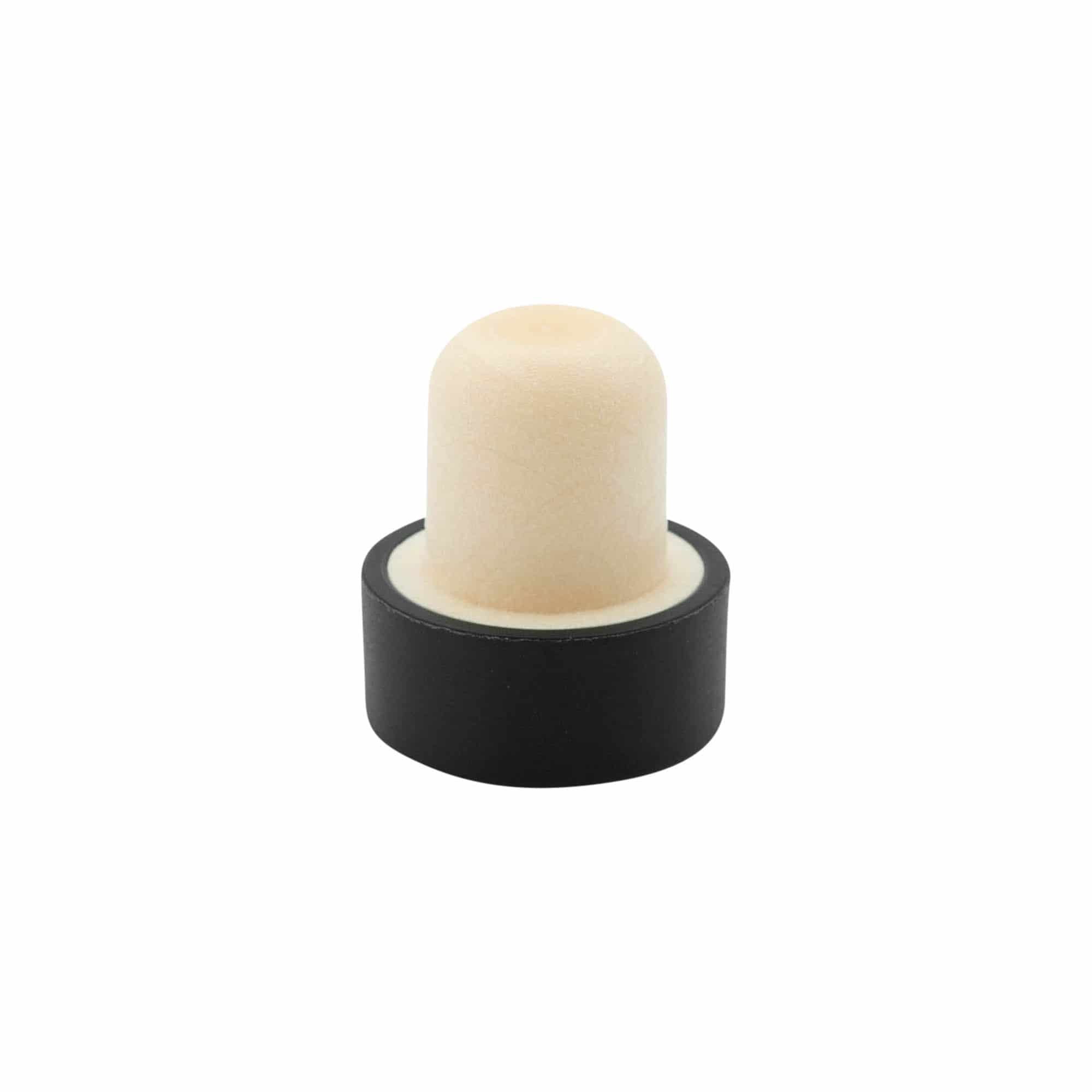 Handkurk 19 mm, kunststof, zwart, voor monding: kurk