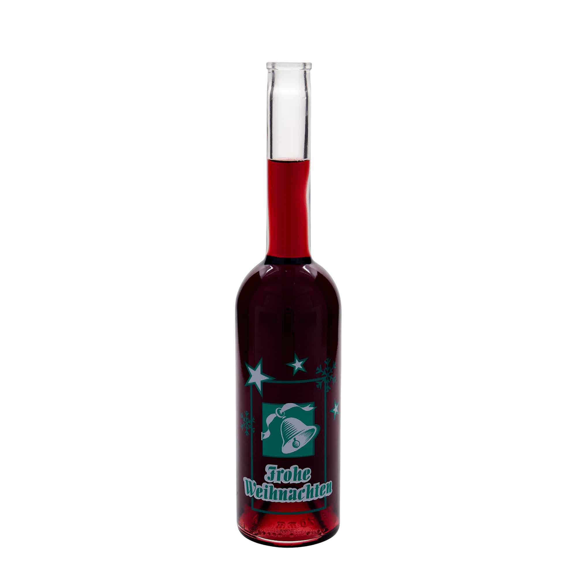 500 ml glazen fles 'Opera', motief: Vrolijk Kerstfeest, opening: kurk
