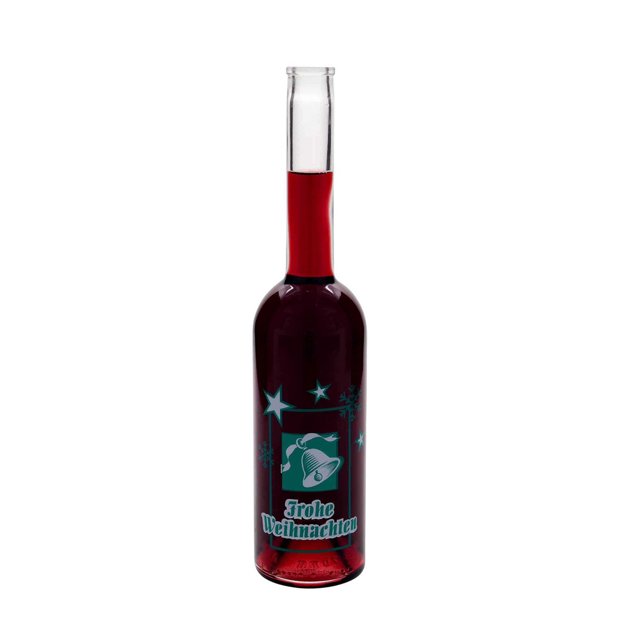 500 ml glazen fles 'Opera', motief: Vrolijk Kerstfeest, opening: kurk