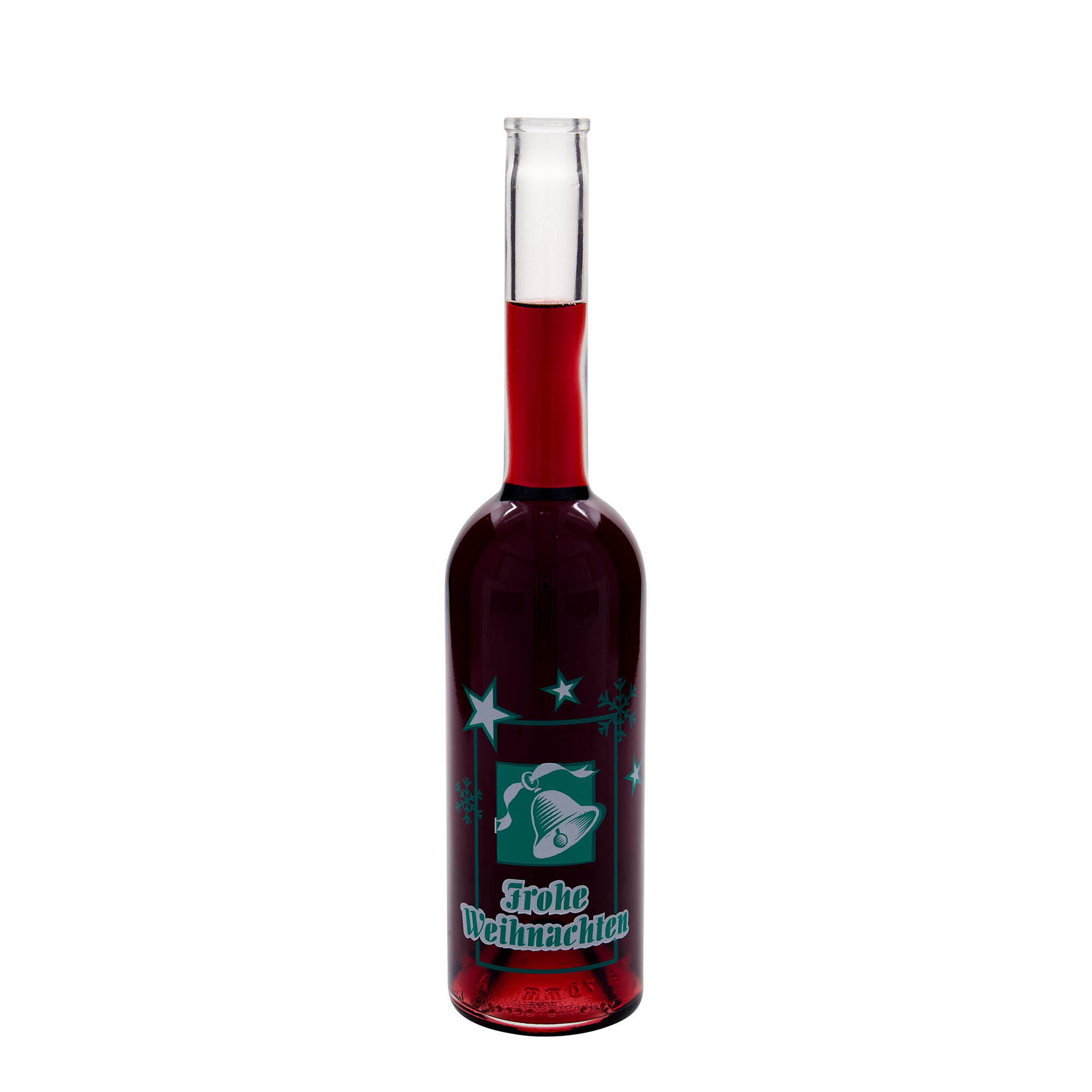 500 ml glazen fles 'Opera', motief: Vrolijk Kerstfeest, opening: kurk 500 ml glazen fles 'Opera', motief: Vrolijk Kerstfeest, opening: kurk