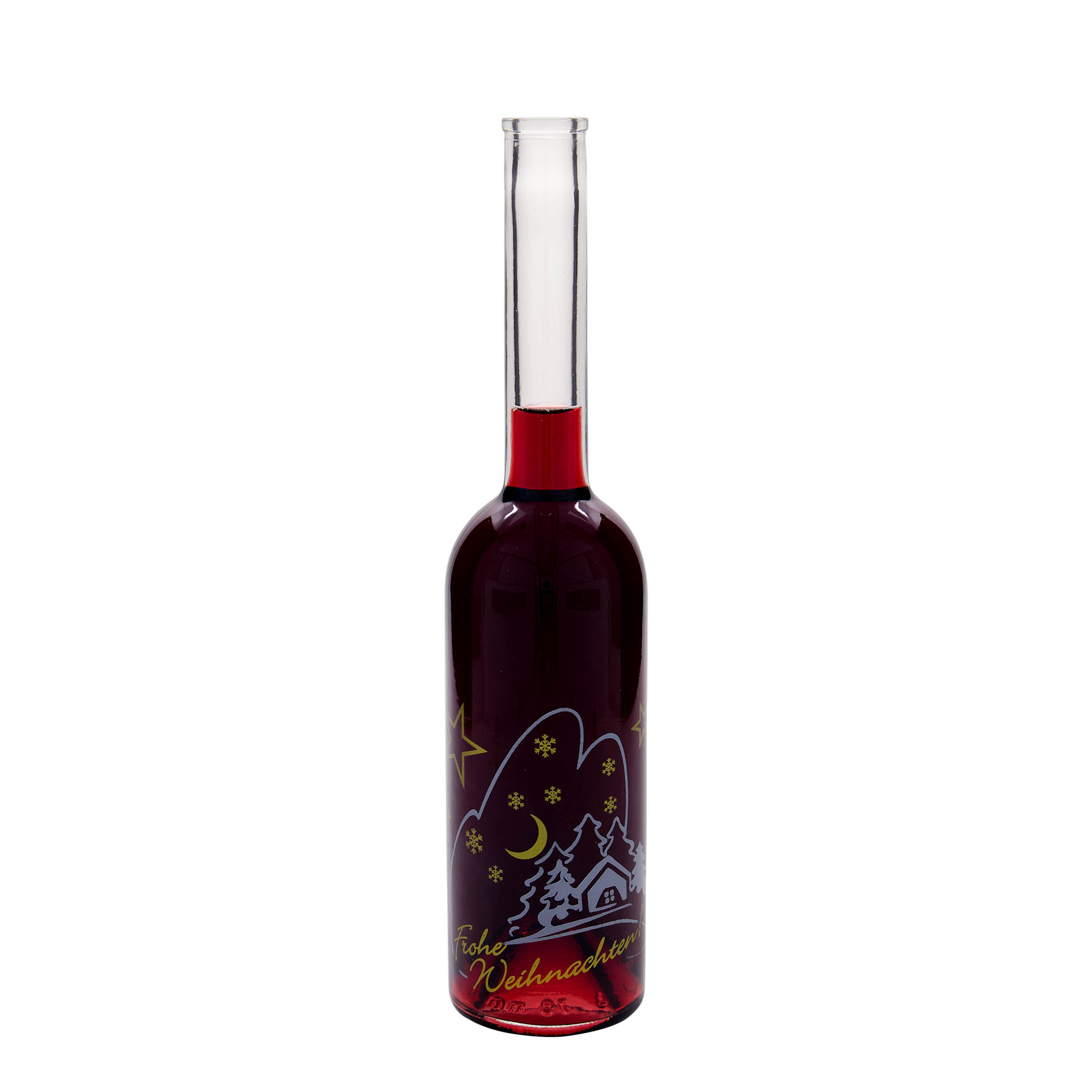 500 ml glazen fles 'Opera', motief: kerstidylle, opening: kurk 500 ml glazen fles 'Opera', motief: kerstidylle, opening: kurk