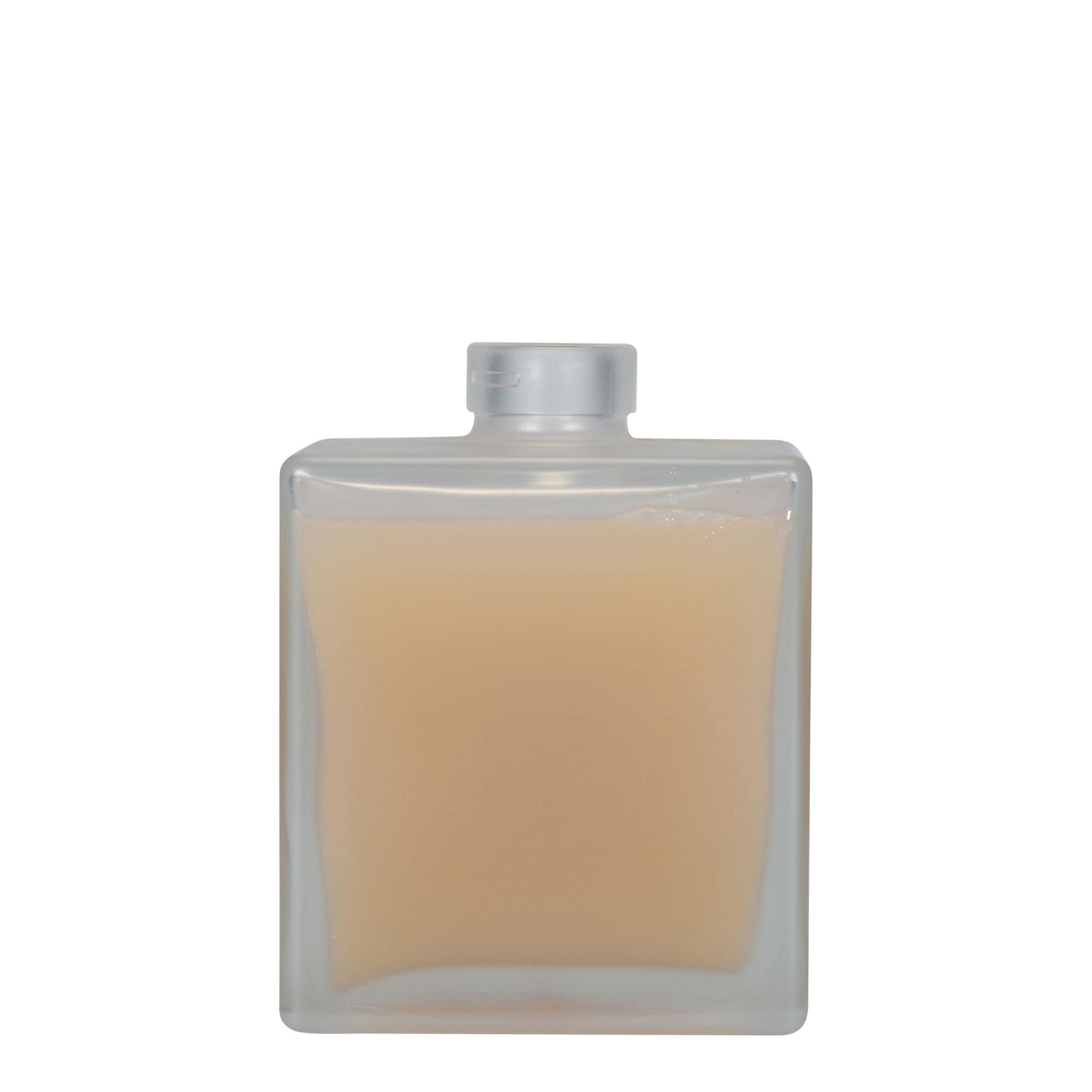 500 ml glazen fles 'Cube', vierkant, geëtst, hals: kurk 500 ml glazen fles 'Cube', vierkant, geëtst, hals: kurk