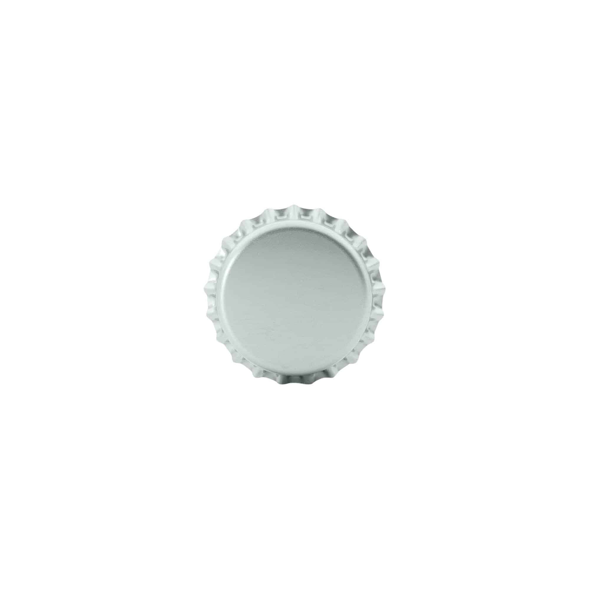 Kroonkurken 26 mm, metaal, zilver
