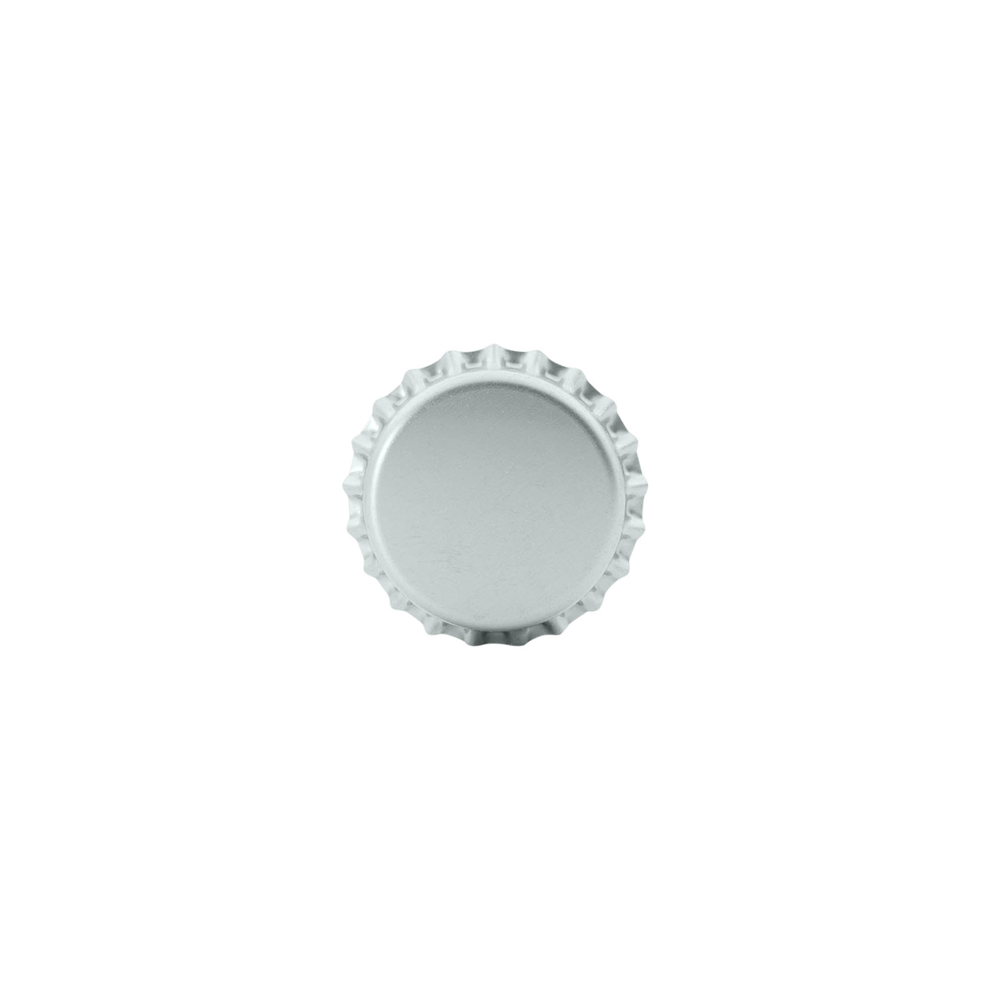Kroonkurken 26 mm, metaal, zilver