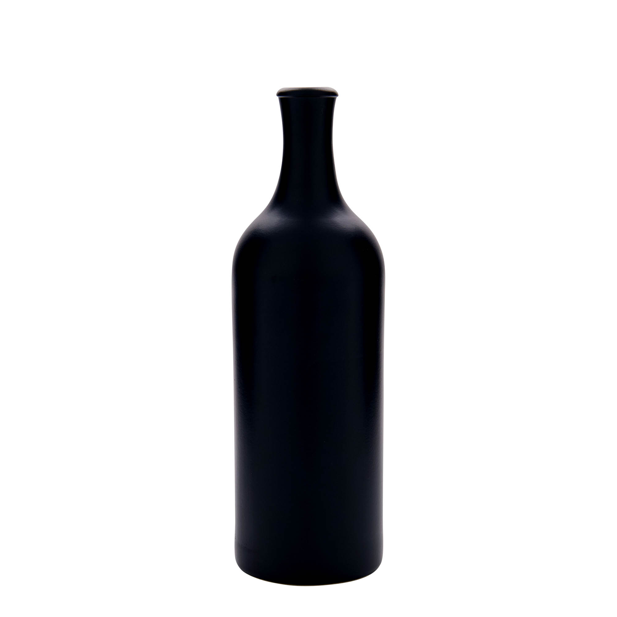 750 ml Langhals-Tonkrug, steengoed, zwart, monding: kurk 750 ml Langhals-Tonkrug, steengoed, zwart, monding: kurk