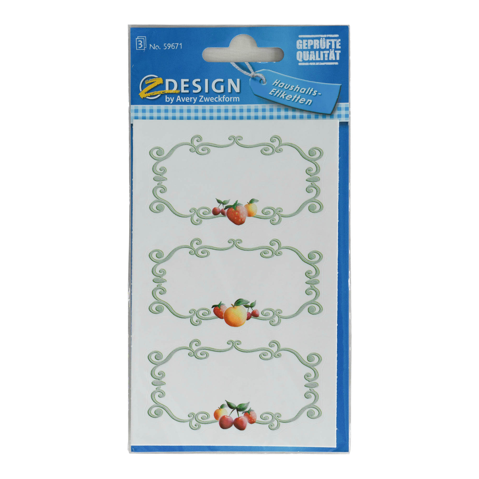 Zweckform etiketten 'Rahmen Früchte', rechthoekig, papier, meerkleurig Zweckform etiketten 'Rahmen Früchte', rechthoekig, papier, meerkleurig