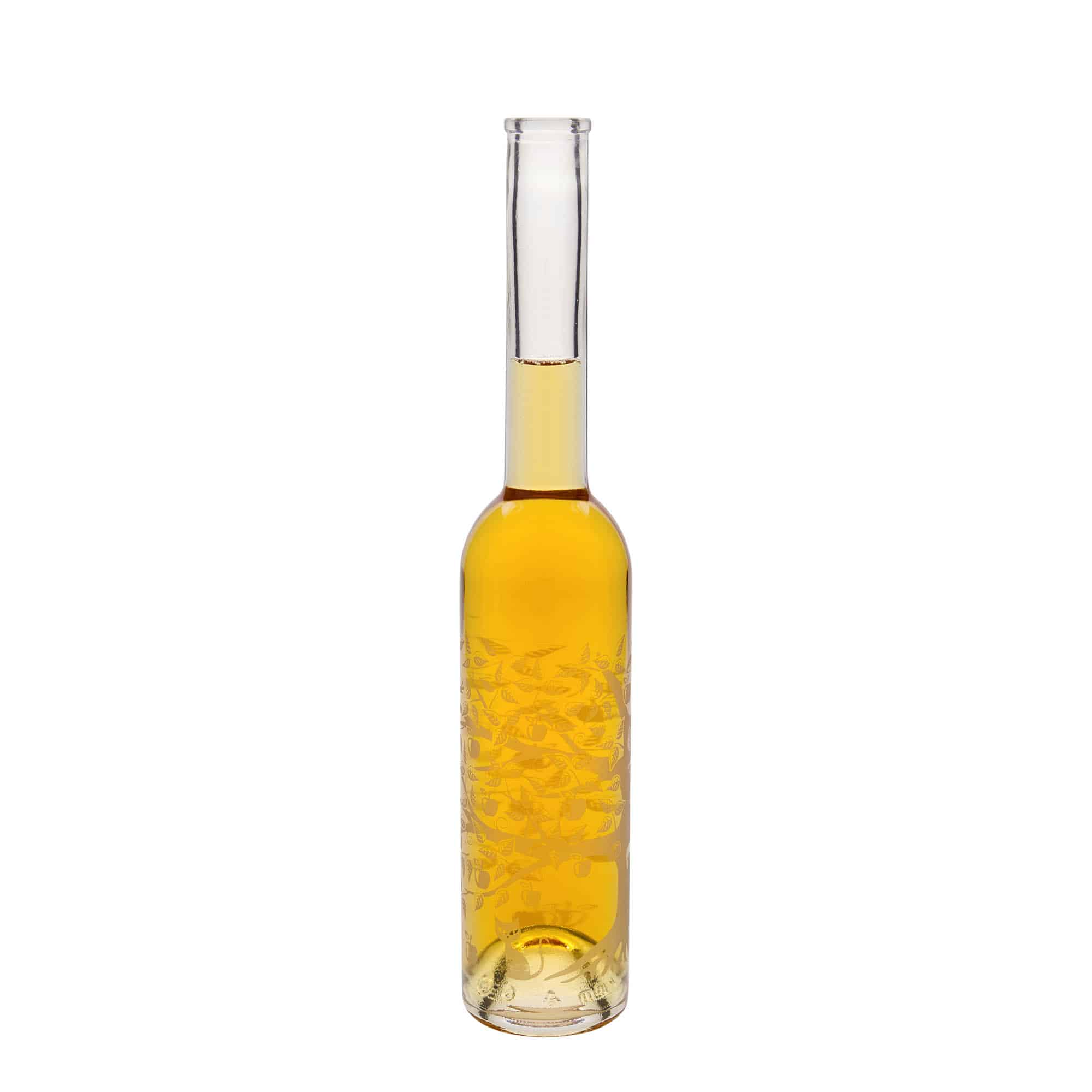 350 ml glazen fles 'Opera', motief: appelboom, opening: kurk