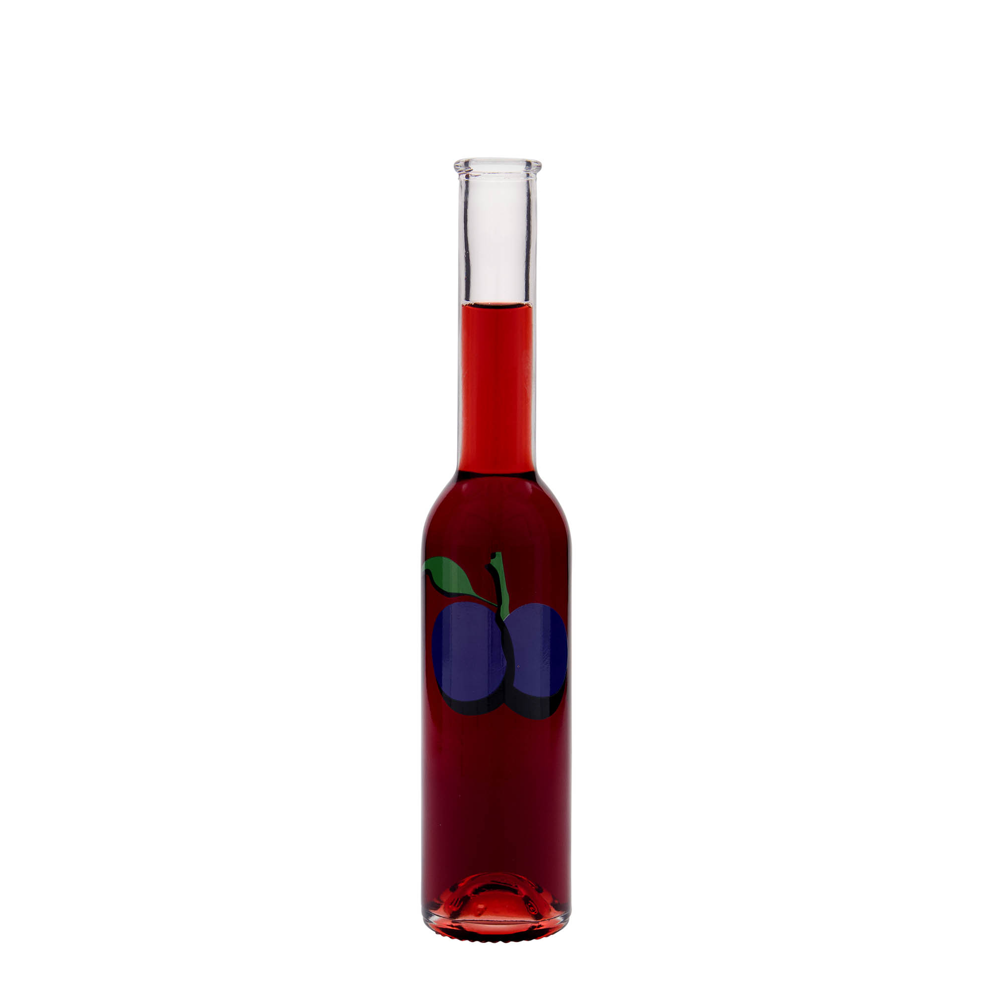 200 ml glazen fles 'Opera', motief: pruim, hals: kurk