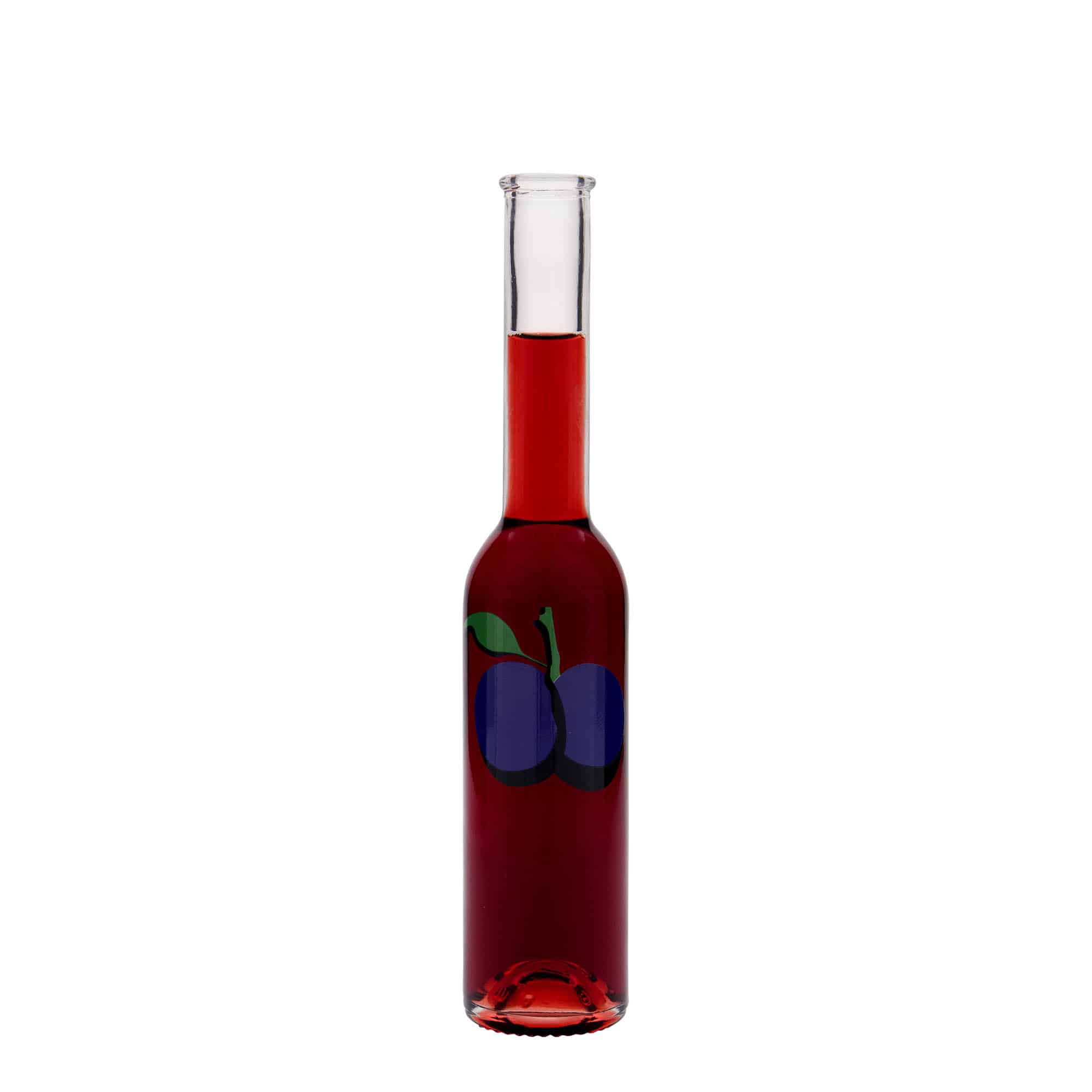 200 ml glazen fles 'Opera', motief: pruim, hals: kurk