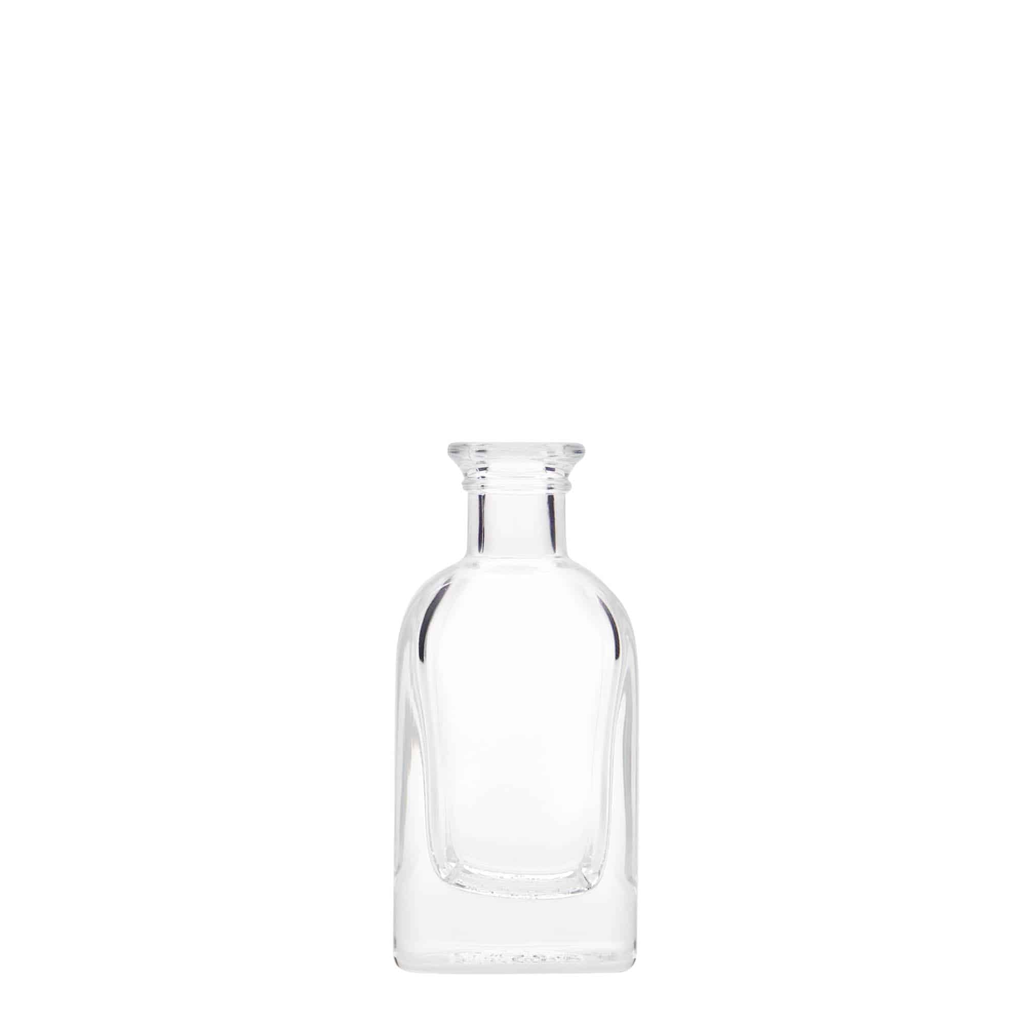 40 ml glazen fles Apotheker Carré, vierkant, opening: kurk