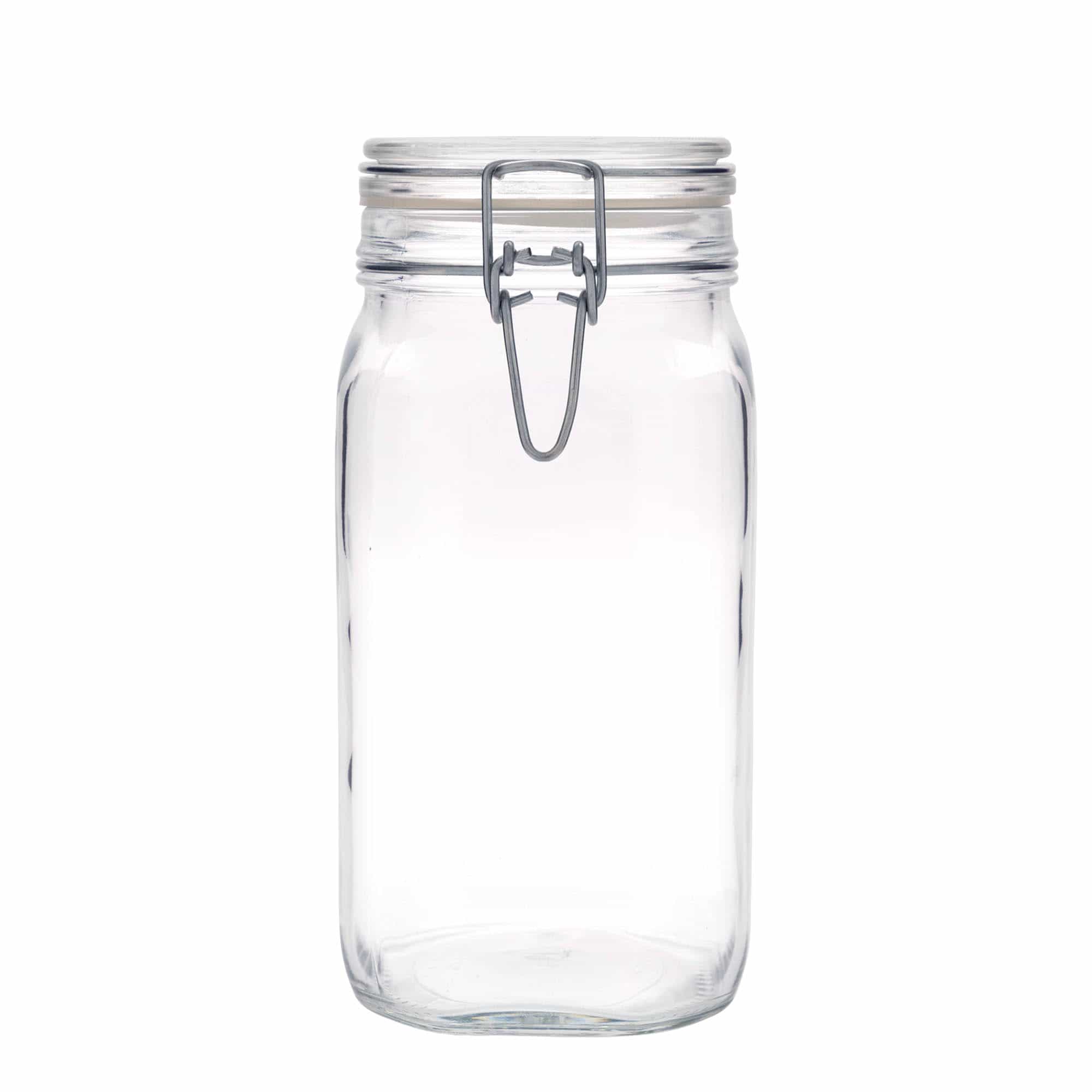 Pot met beugelsluiting 'Fido', 1500 ml, vierkant, monding: beugelsluiting Pot met beugelsluiting 'Fido', 1500 ml, vierkant, monding: beugelsluiting