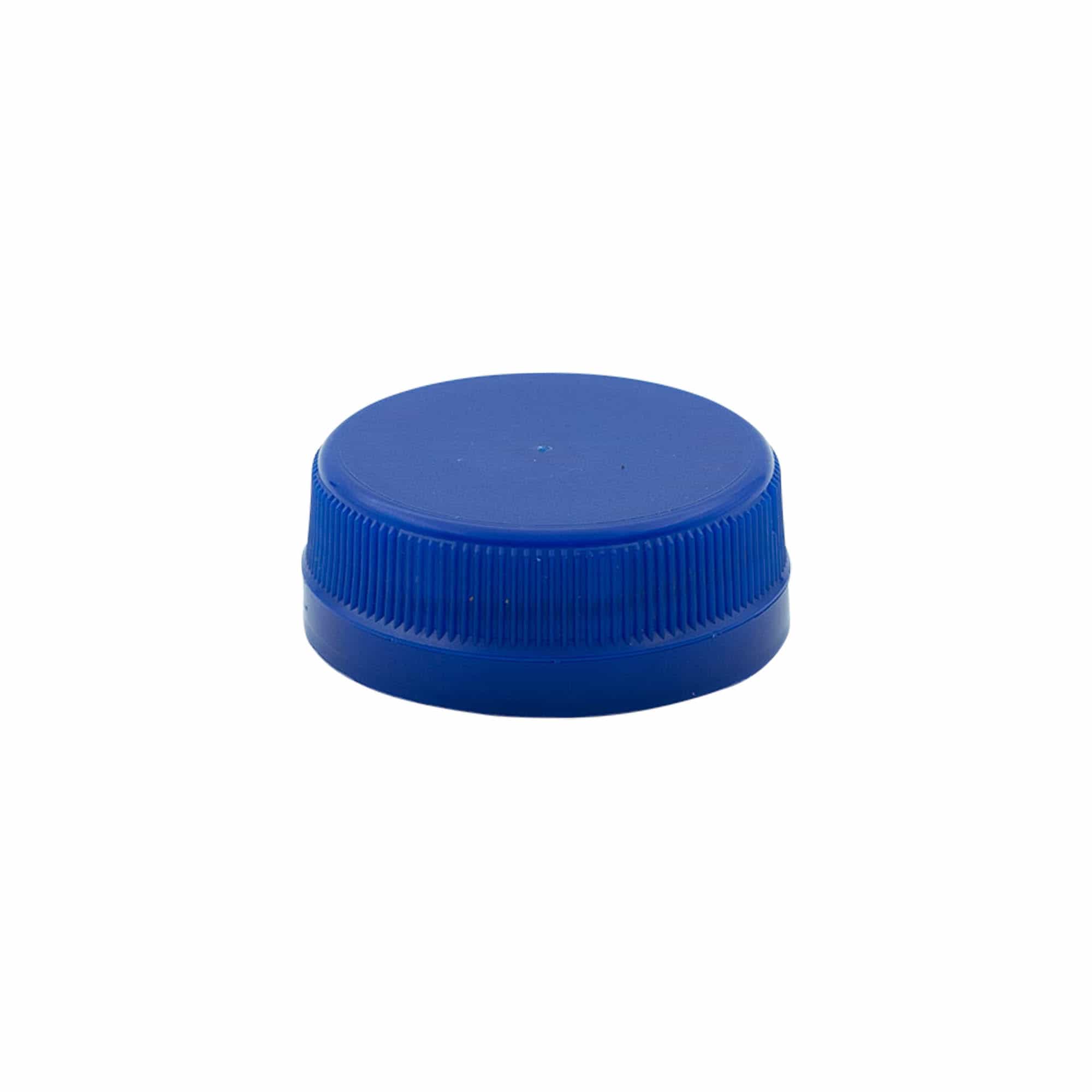Schroefdop met dubbele schroefdraad, PE-kunststof, blauw, voor mondstuk: PET 38 mm