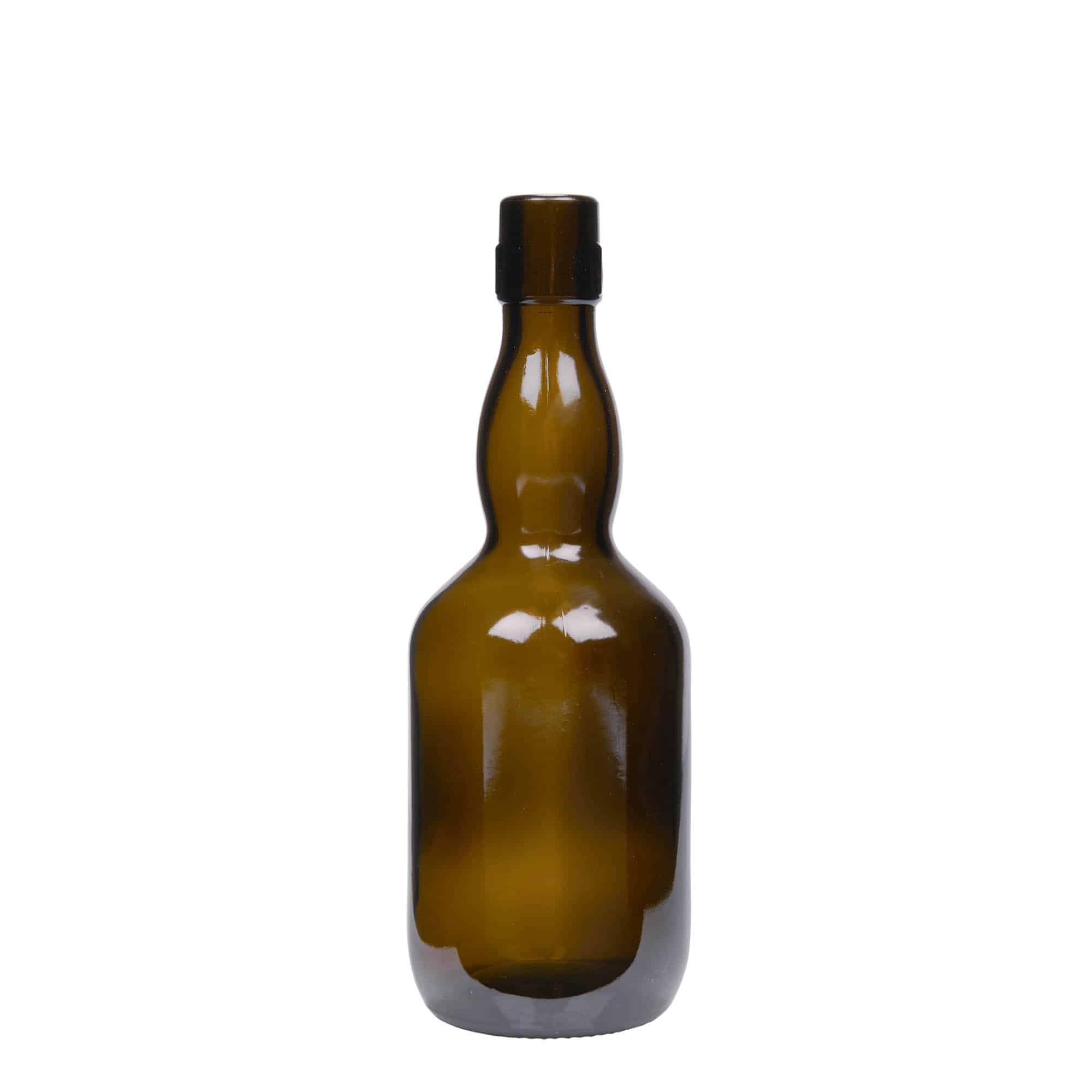 Bierflesje gewelfde hals, 500 ml, glas, antiekgroen, monding: beugelsluiting Bierflesje gewelfde hals, 500 ml, glas, antiekgroen, monding: beugelsluiting