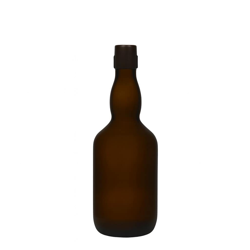 500 ml bierfles met halsverdikking, glas, antiekgroen, opening: beugelsluiting